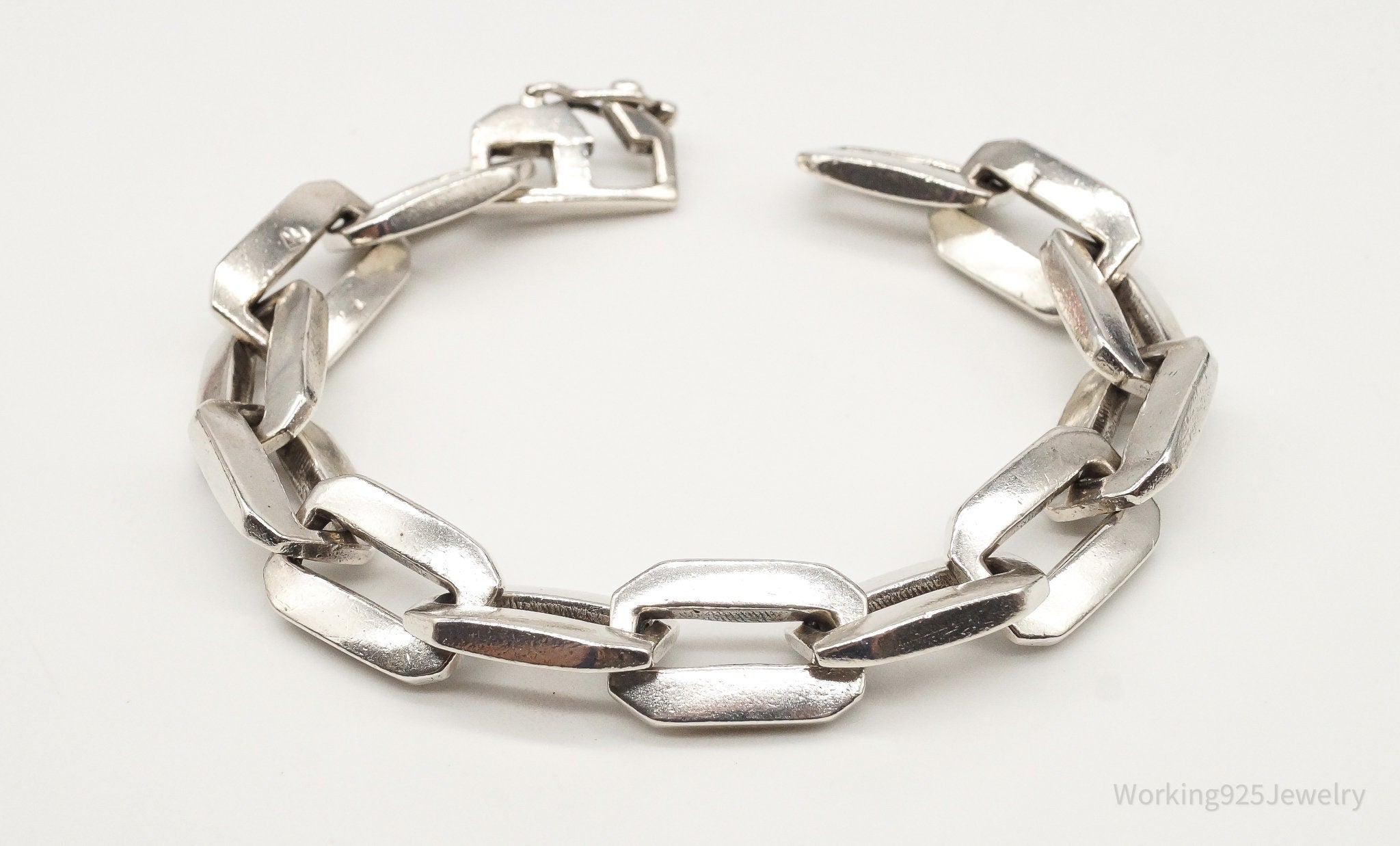 Vintage Egyptian Chain Link Silver Bracelet