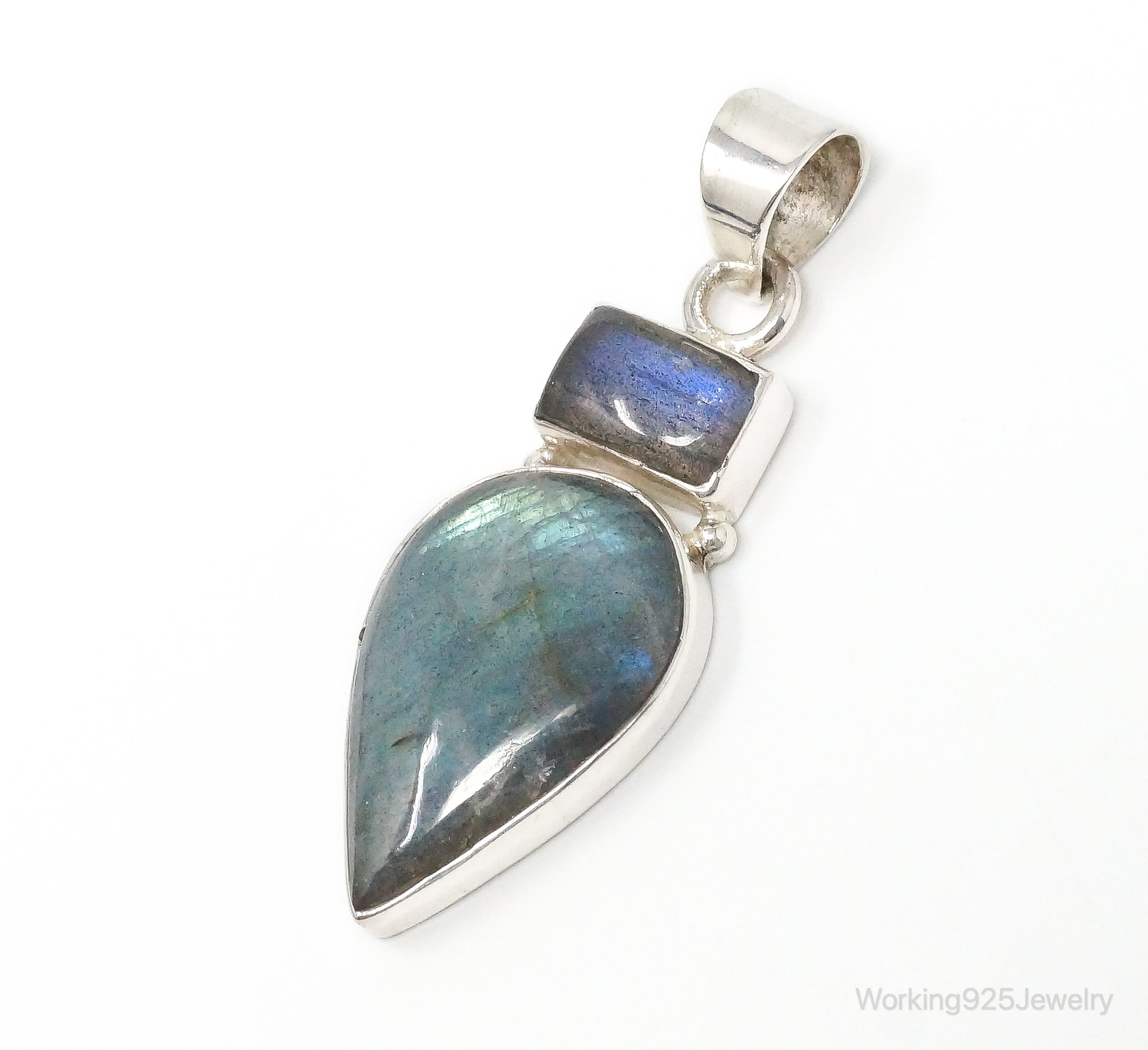 Large Designer Supreme Jewelers Labradorite Sterling Silver Pendant