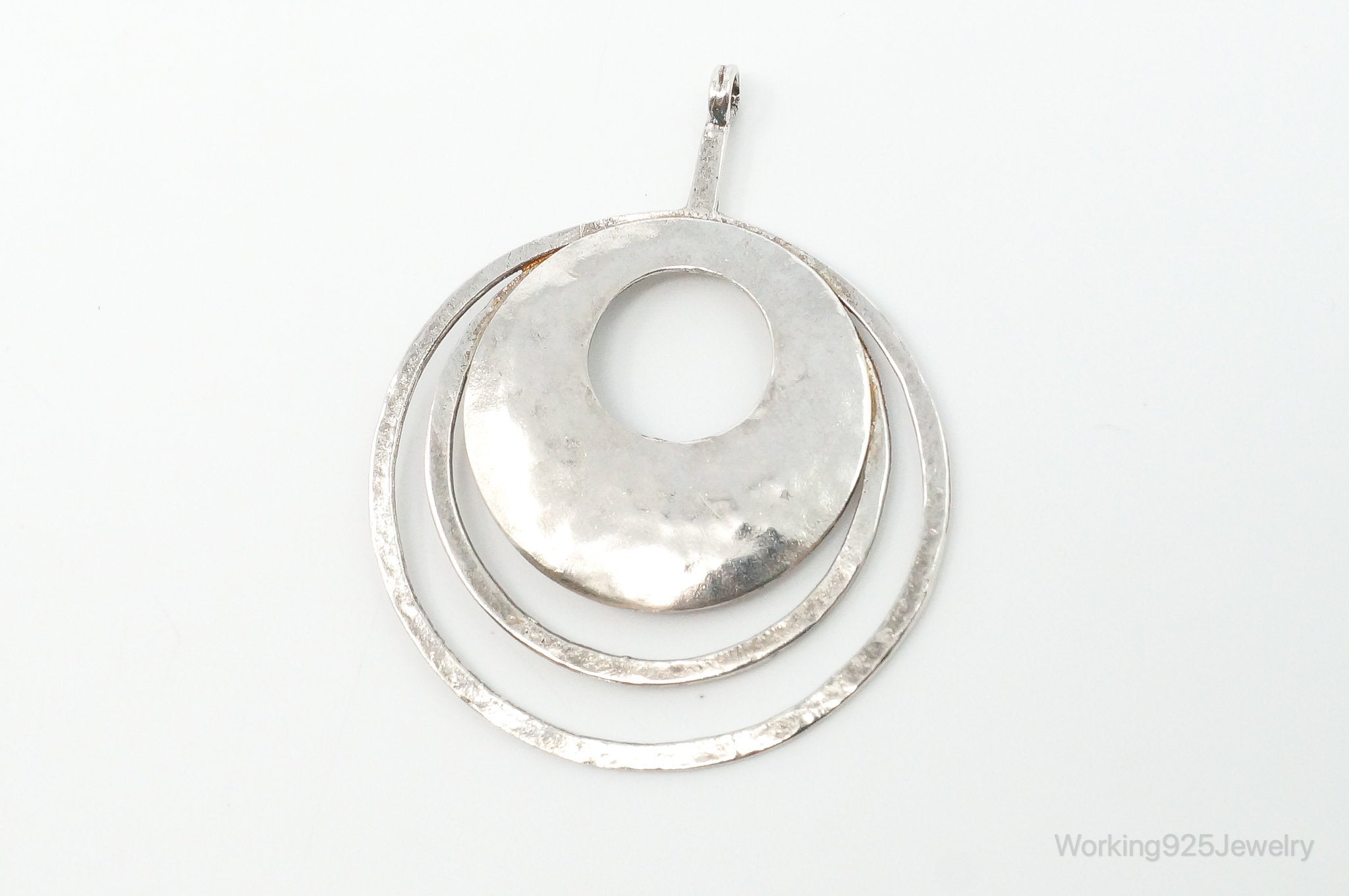 Retired Silpada Hammered Rings Sterling Silver Necklace Pendant