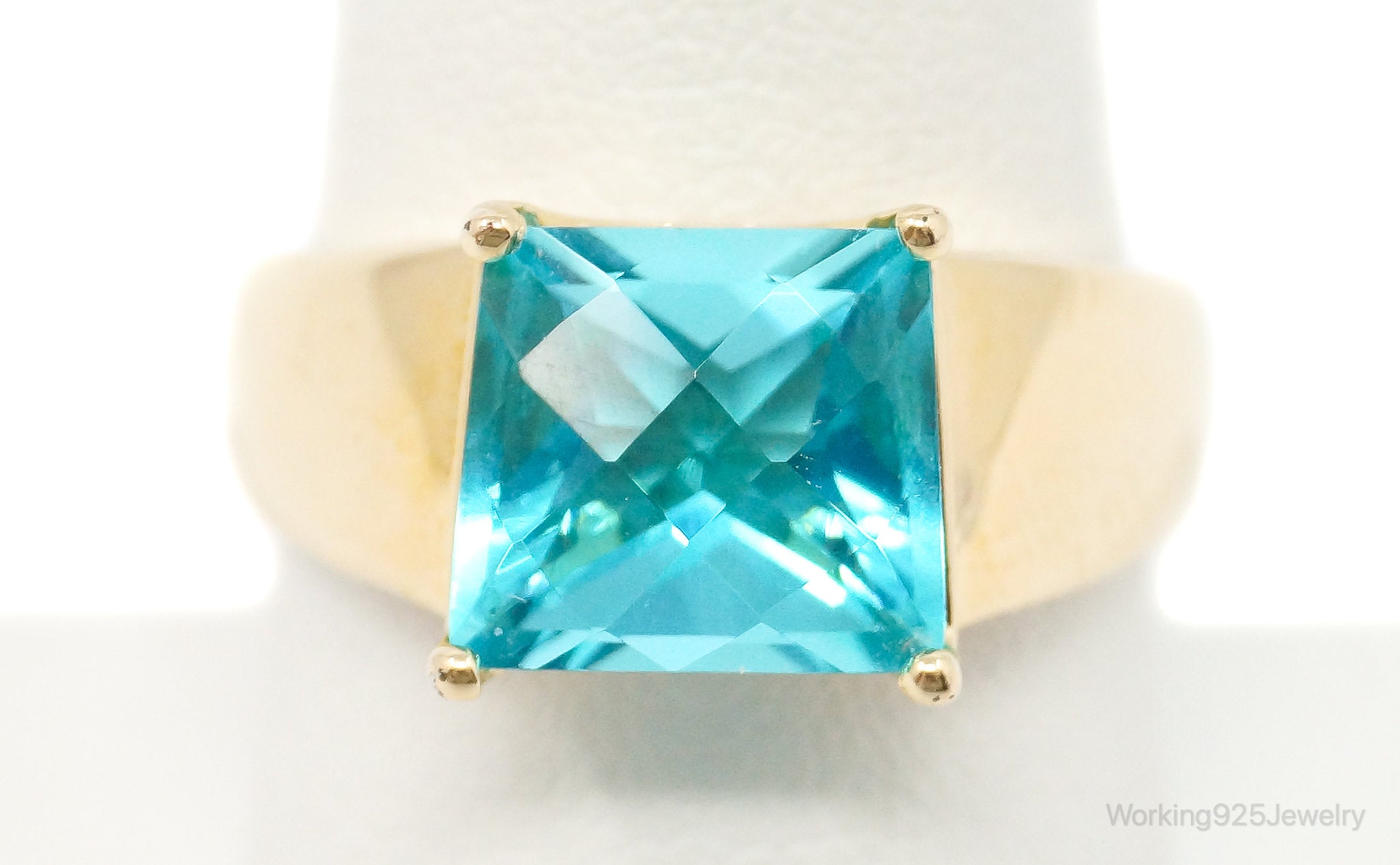 Designer Ross Simons Blue Topaz Gold Over Sterling Silver Ring - SZ 8.75