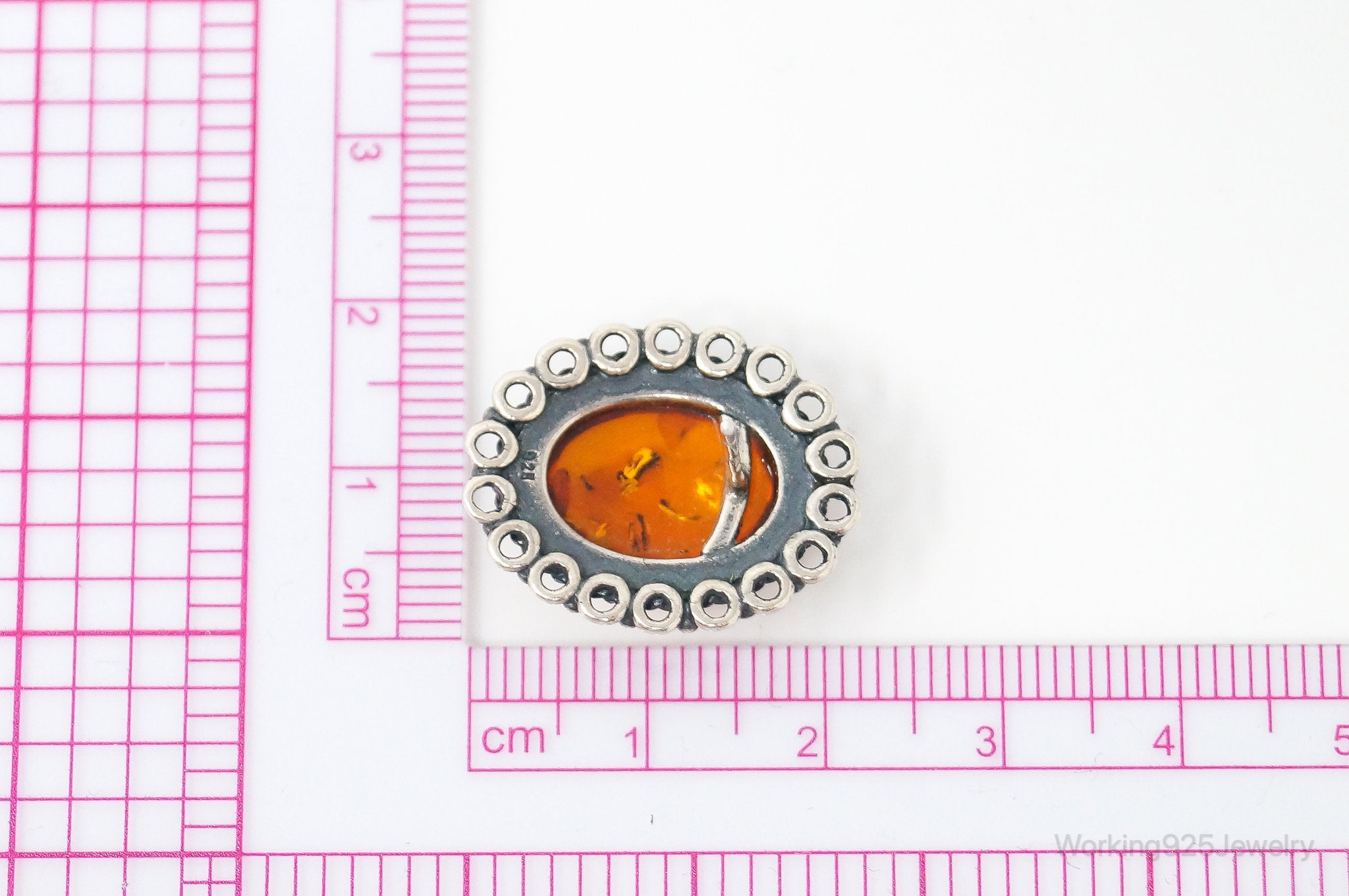 Vintage Amber Sterling Silver Earrings