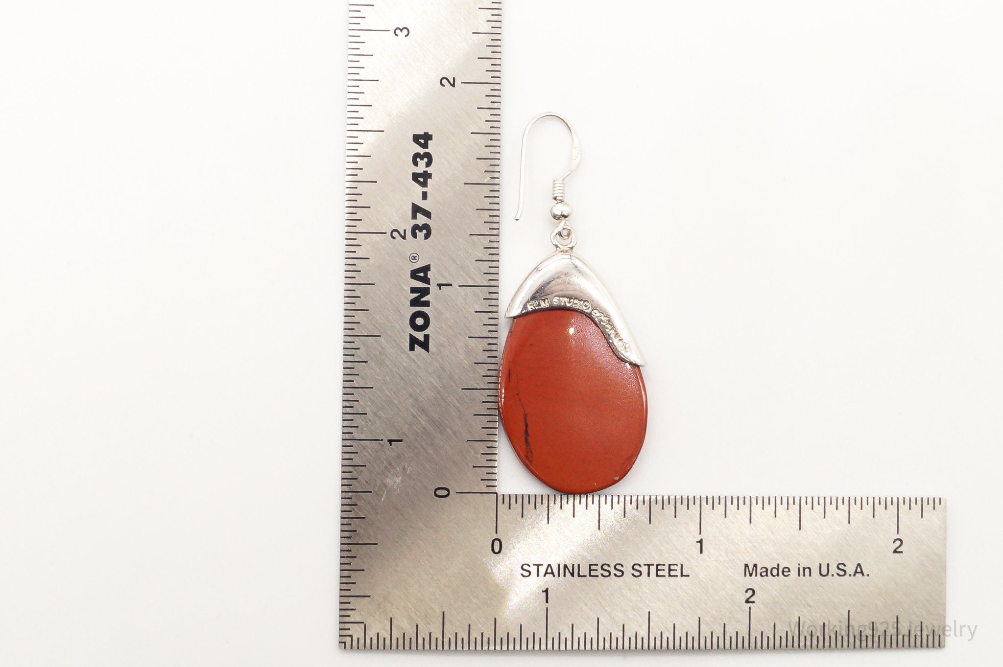 Vintage Designer RLM Studio Red Jasper Sterling Silver Earrings