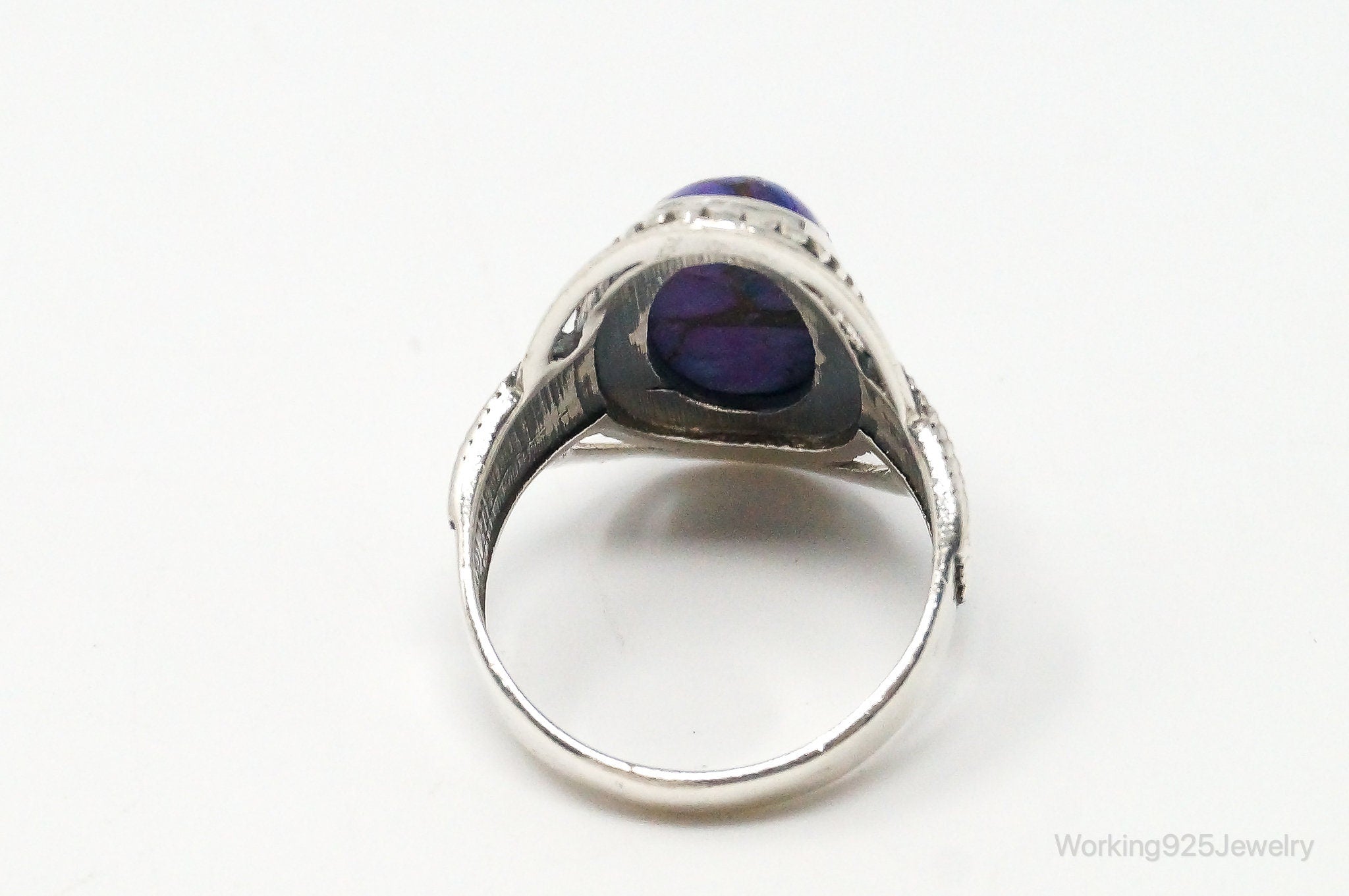 Large Vintage Purple Mojave Turquoise Sterling Silver Ring - Size 9.25