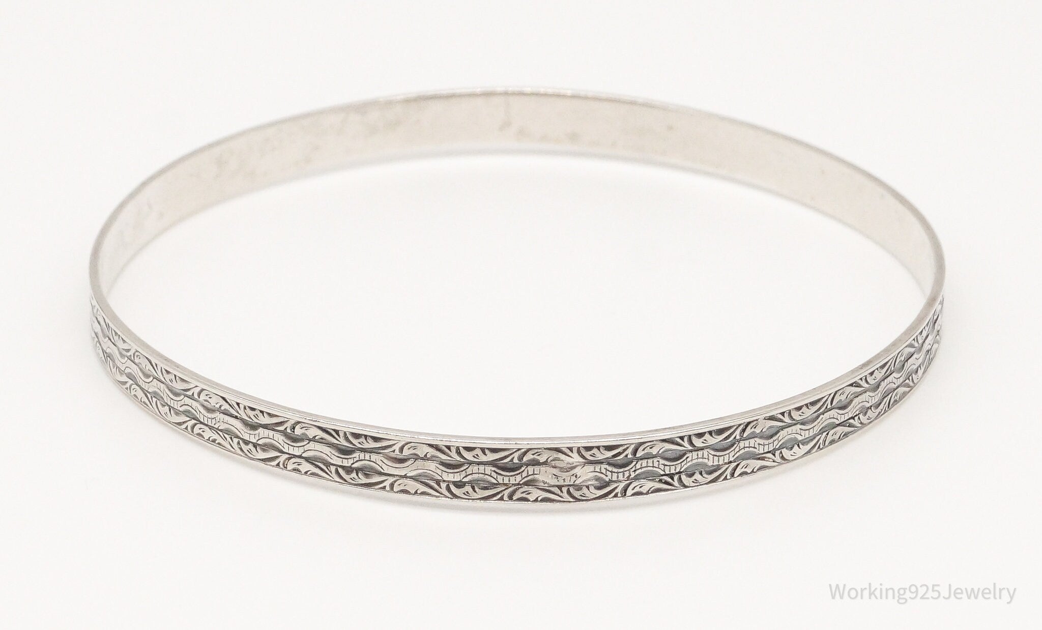 Antique Designer P & H Sterling Silver Bangle Bracelet