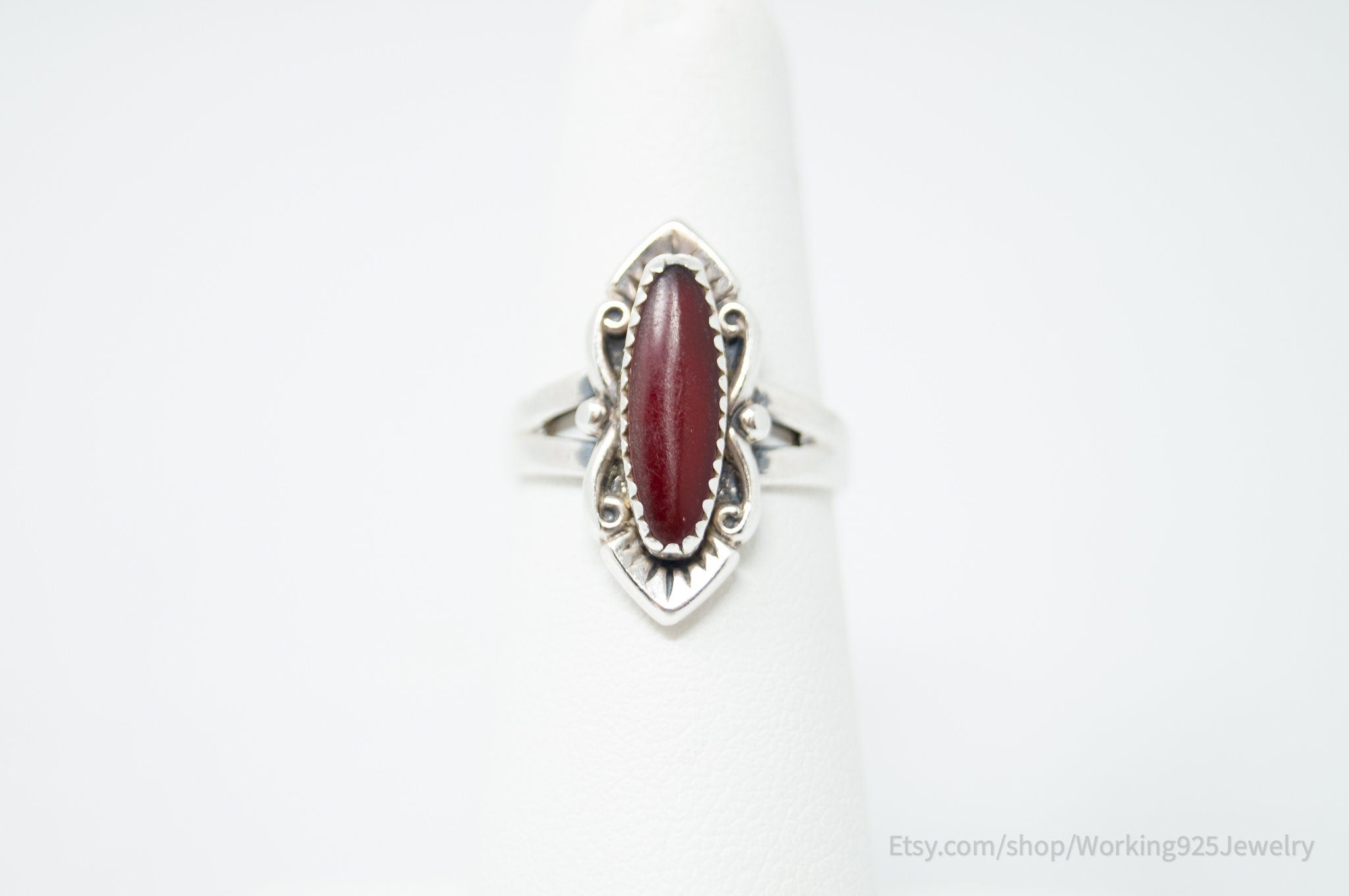 Vintage Designer Bell Trading Company Carnelian Sterling Silver Ring - Size 5