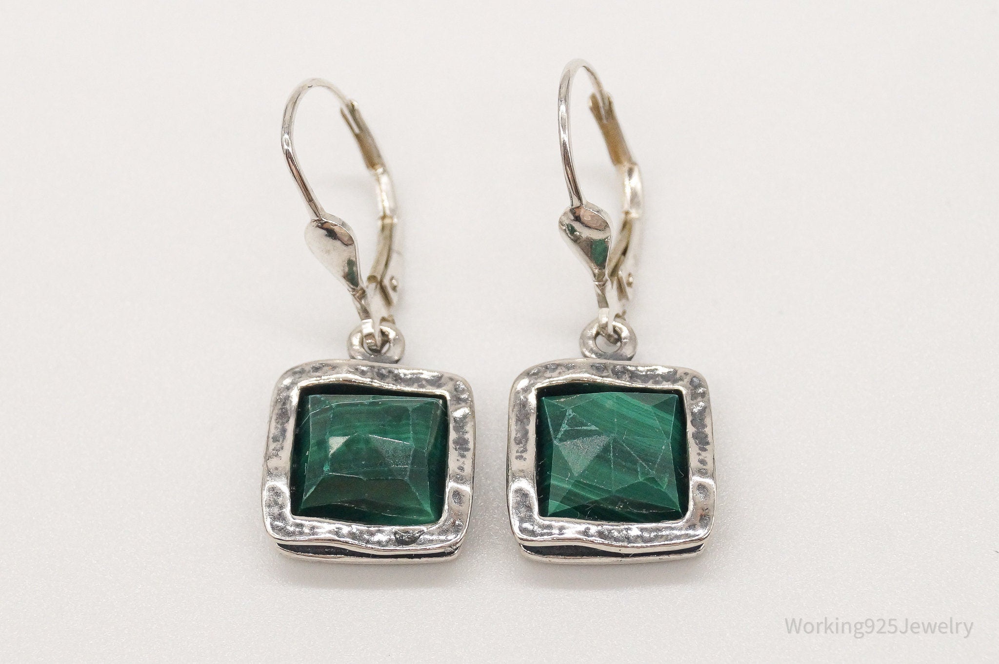 Designer B Israel Malachite Sterling Silver Earrings