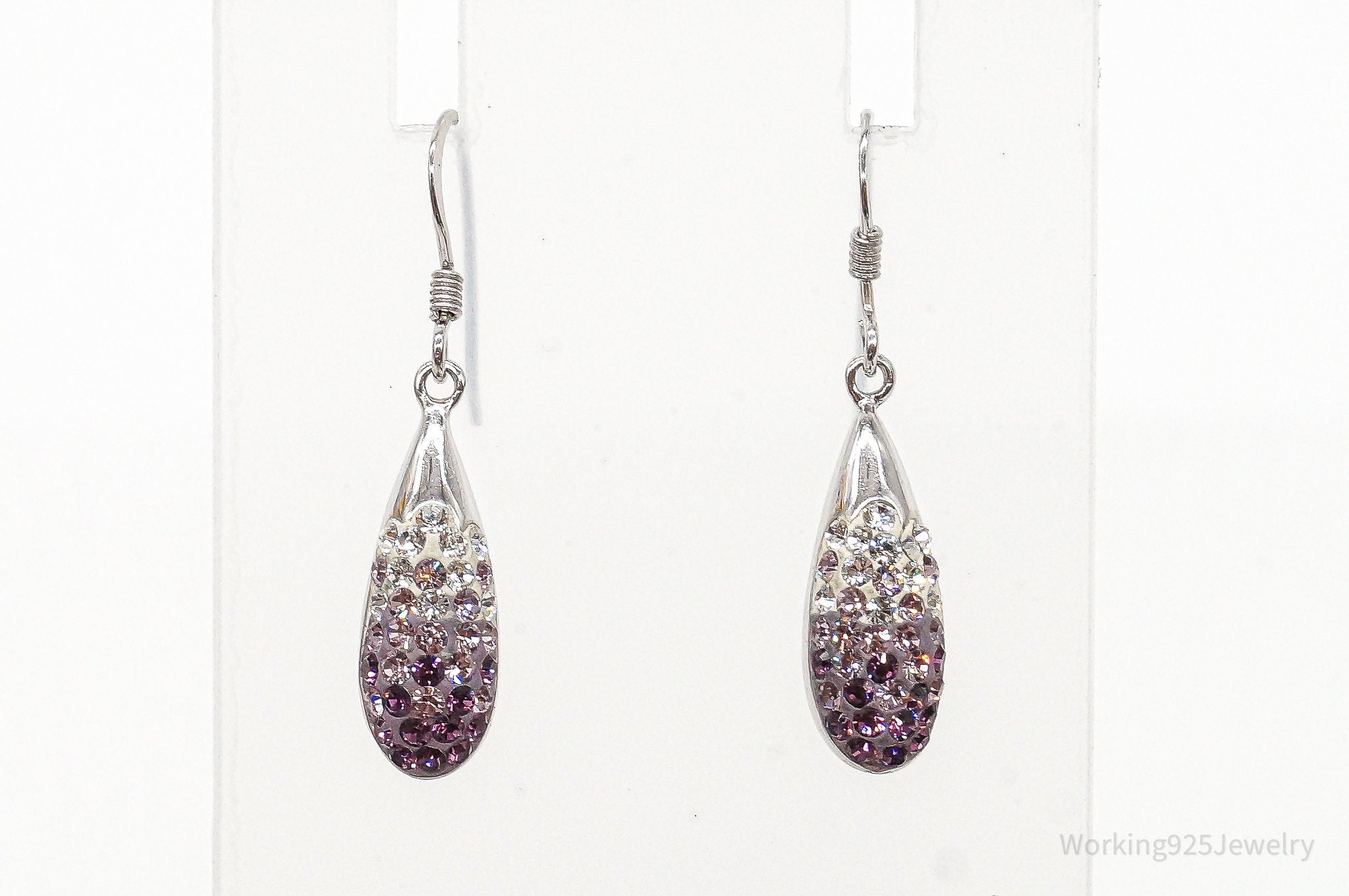 Designer Swarovski Crystal Modern Sterling Silver Earrings