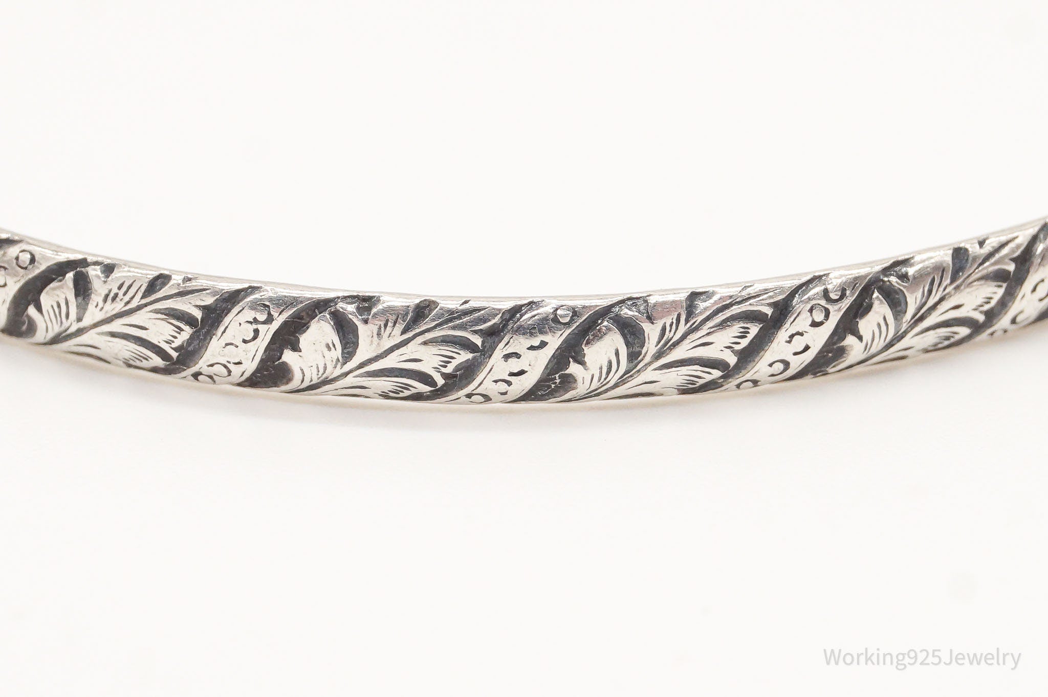 Antique Art Nouveau Sterling Silver Bangle Bracelet