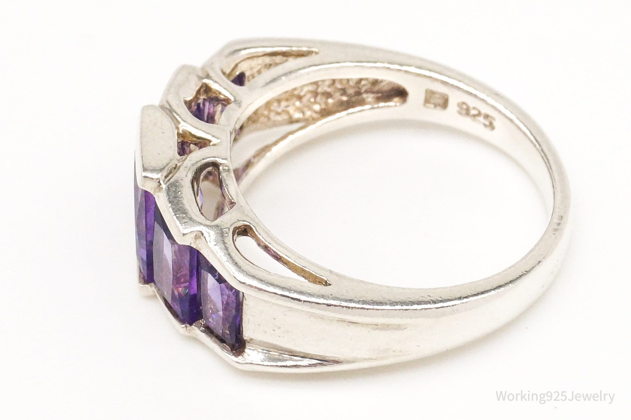 Vintage Amethyst Sterling Silver Ring - Size 6