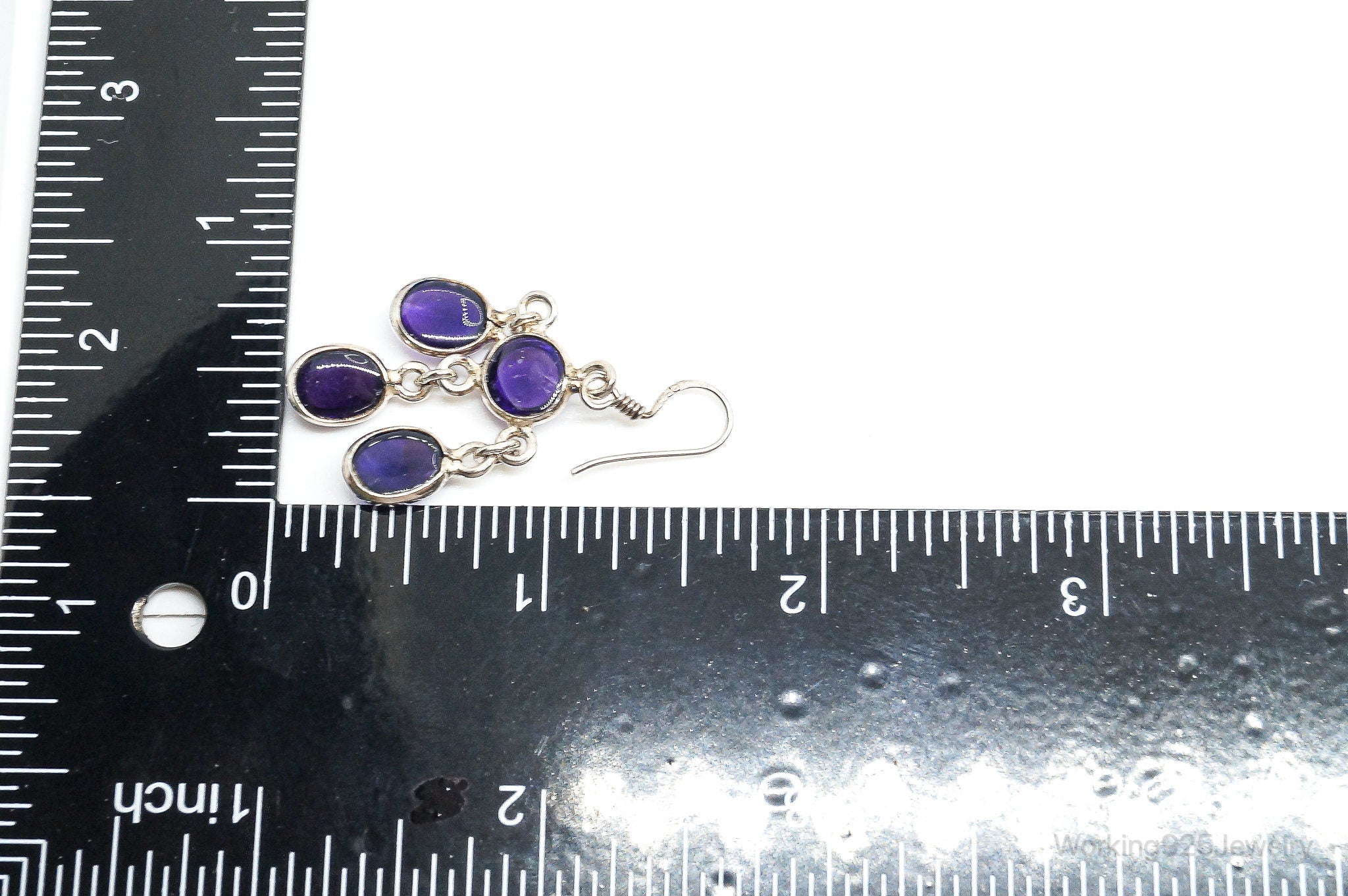 Vintage Amethyst Chandelier Dangle Sterling Silver Earrings