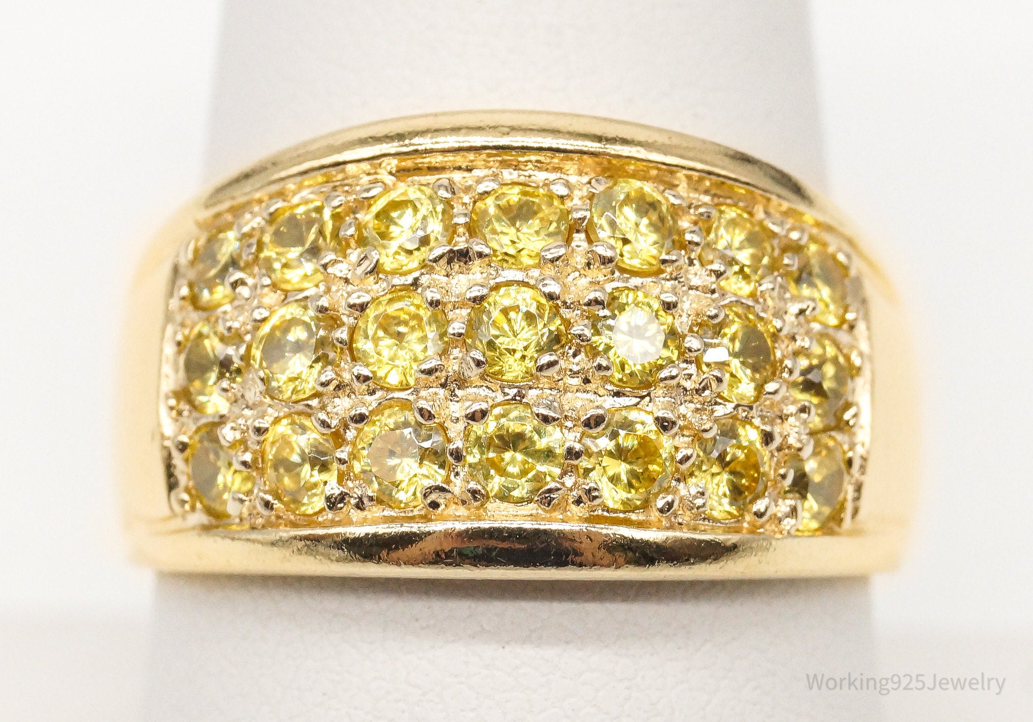 Designer Ross Simons Yellow Cubic Zirconia Gold Over Sterling Silver Ring - SZ 9