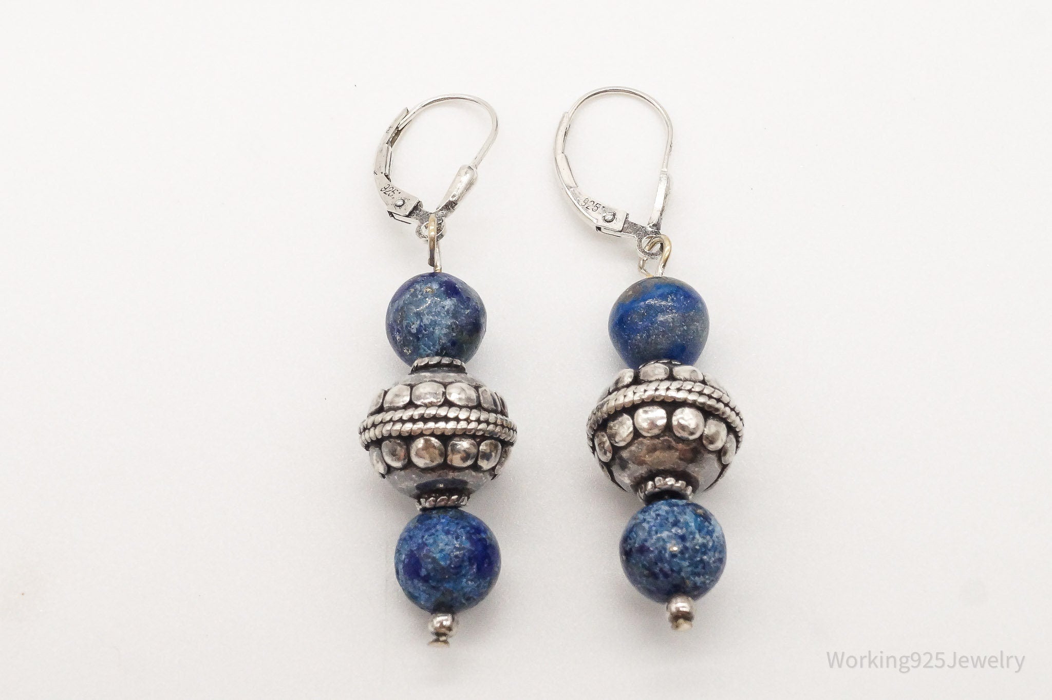 Vintage Lapis Lazuli Sterling Silver Earrings