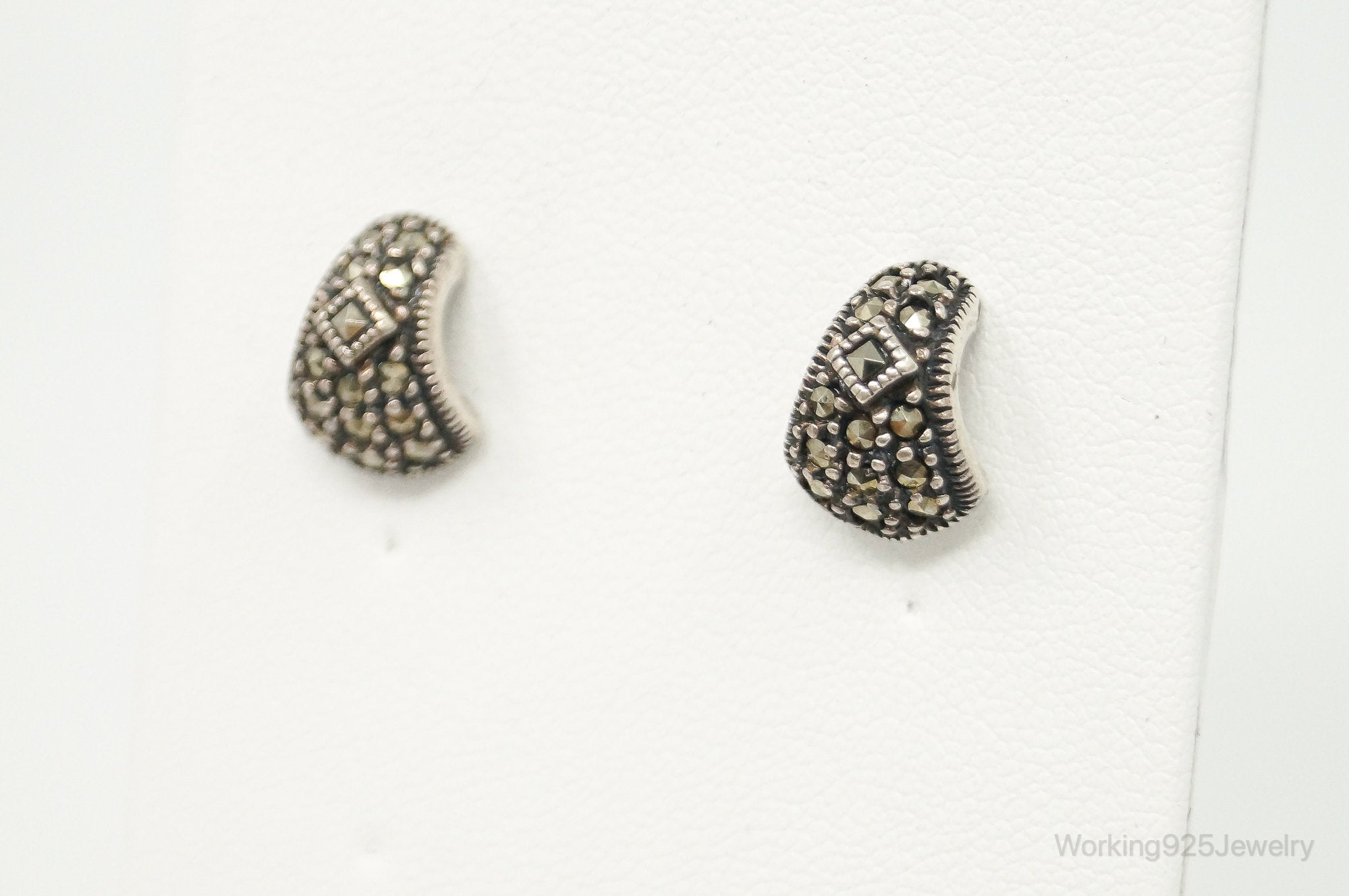 Designer Judith Jack Marcasite Sterling Silver Earrings