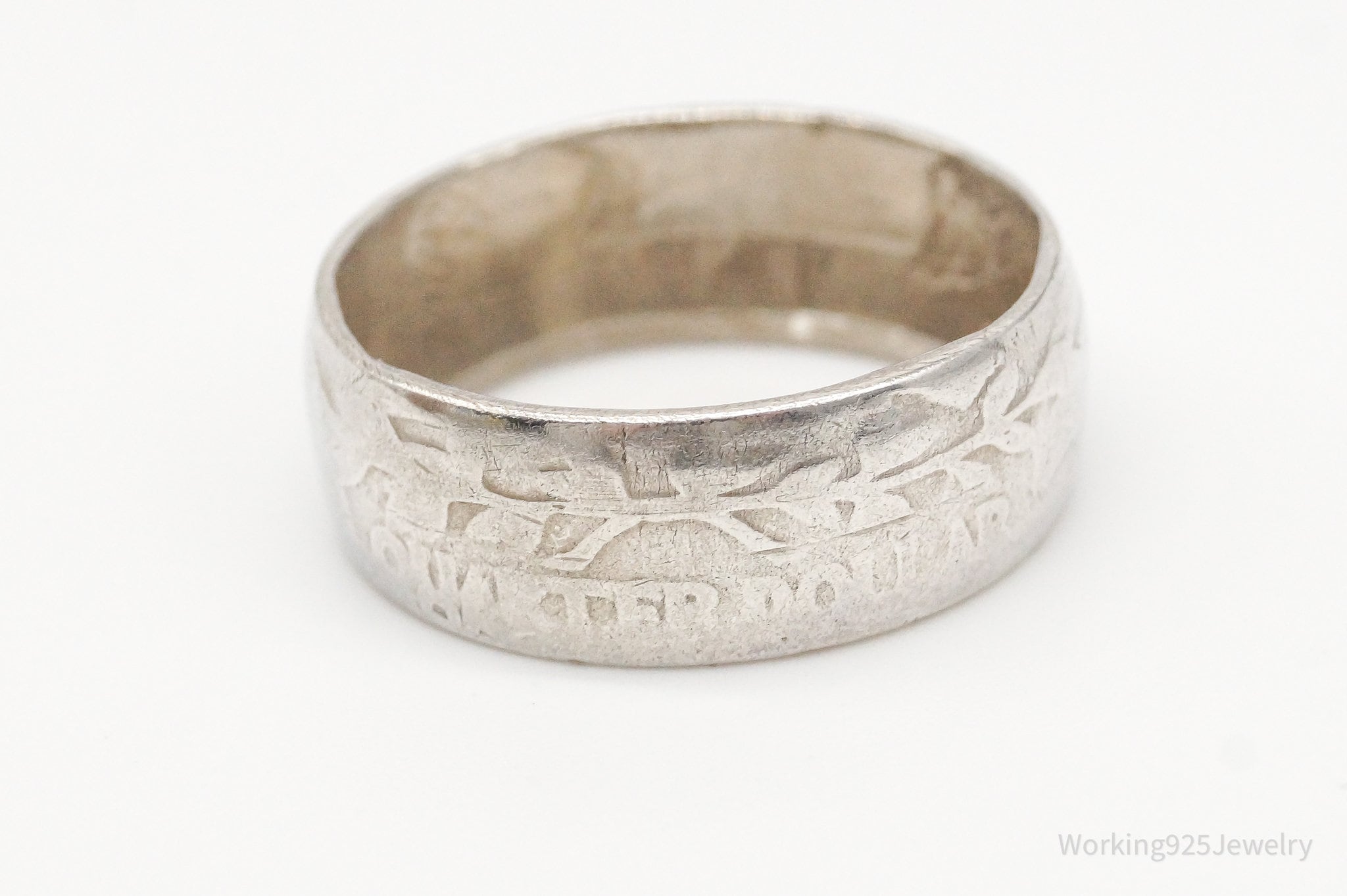 Vintage 1941 Washington Quarter Coin Silver Ring - Size 6.75