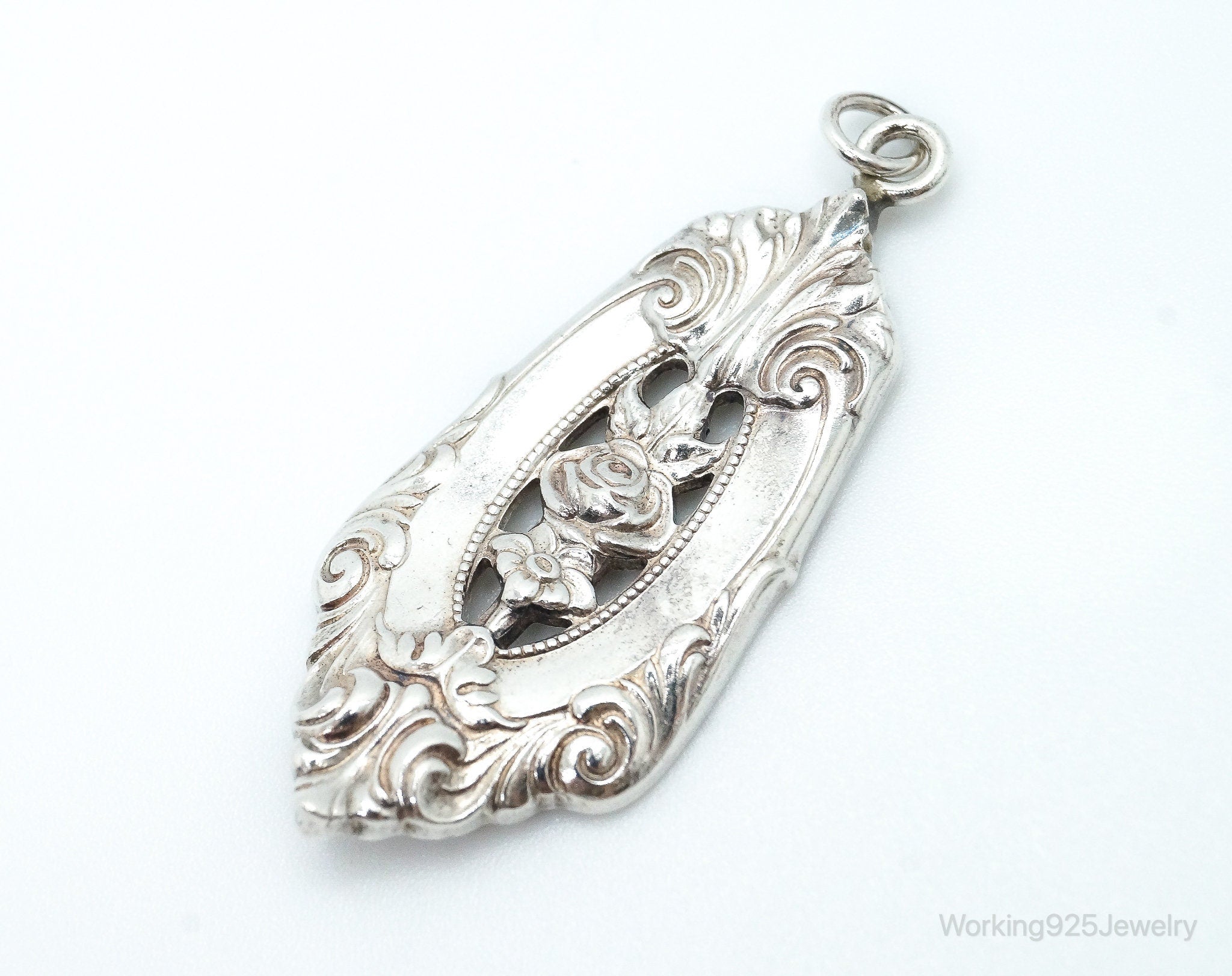 Antique Wallace Repousse Sterling Silver Necklace Pendant