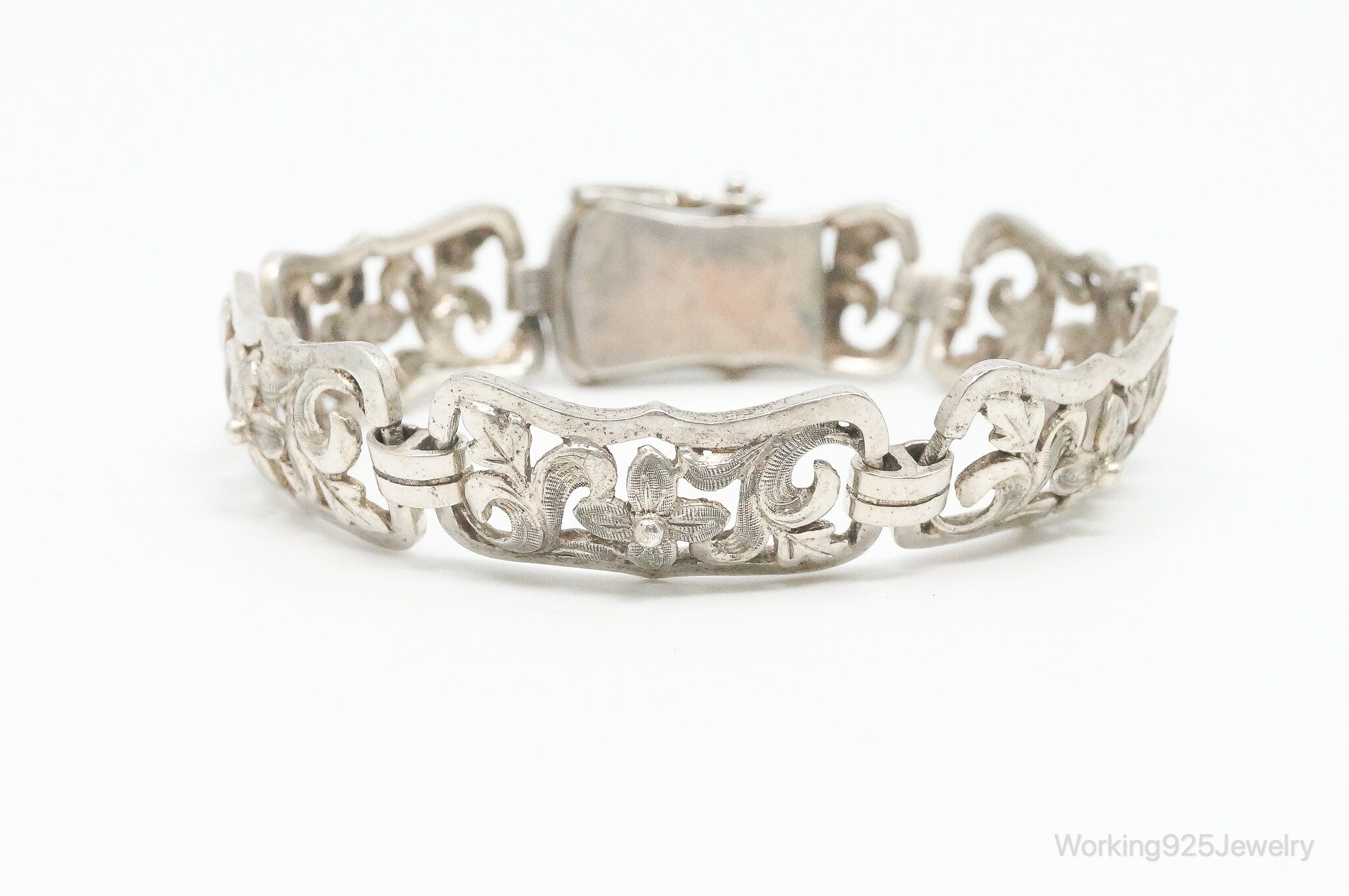 Vintage Art Nouveau 835 Silver Link Bracelet