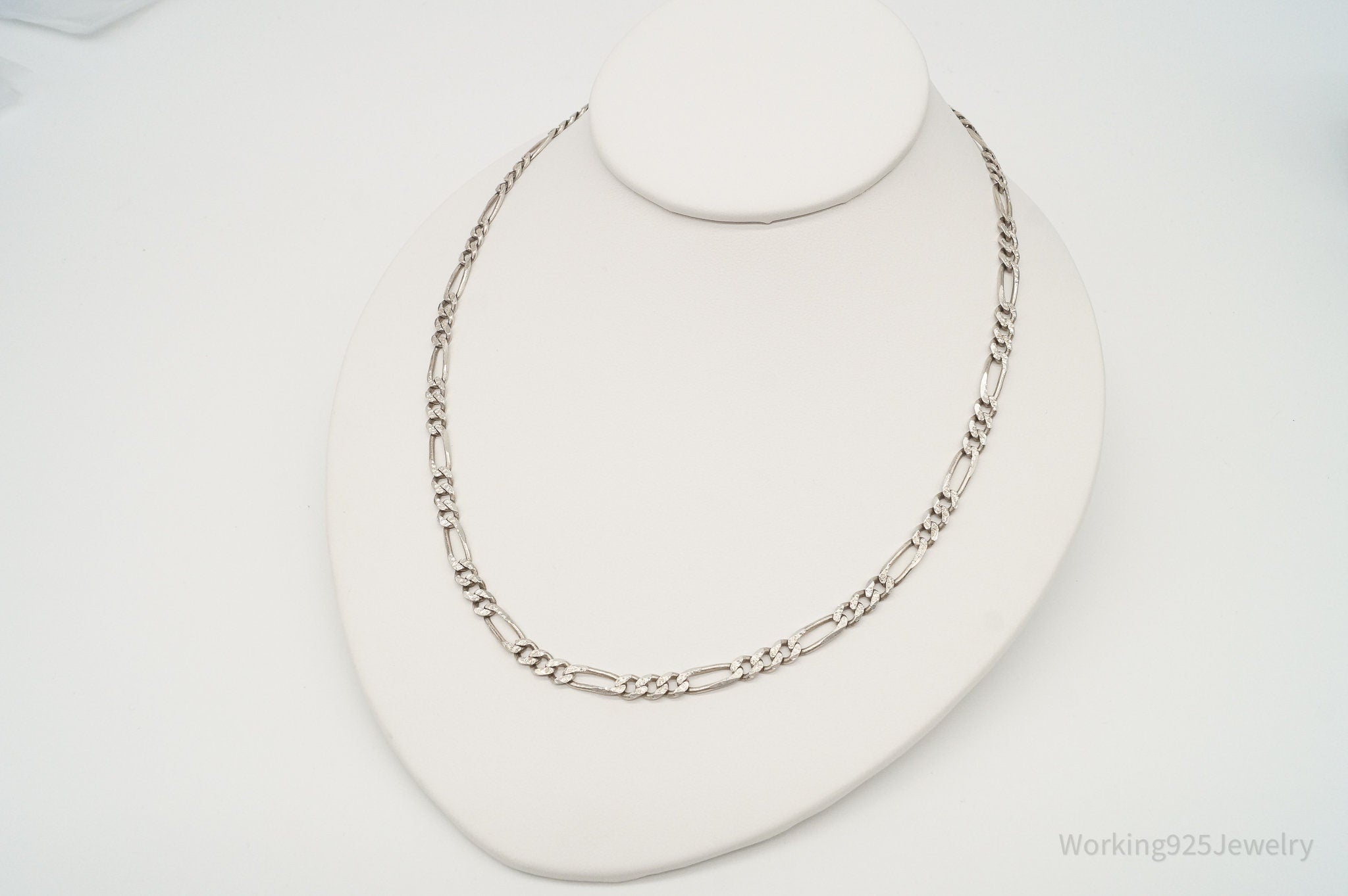 Long Vintage Italian Chain Sterling Silver Necklace