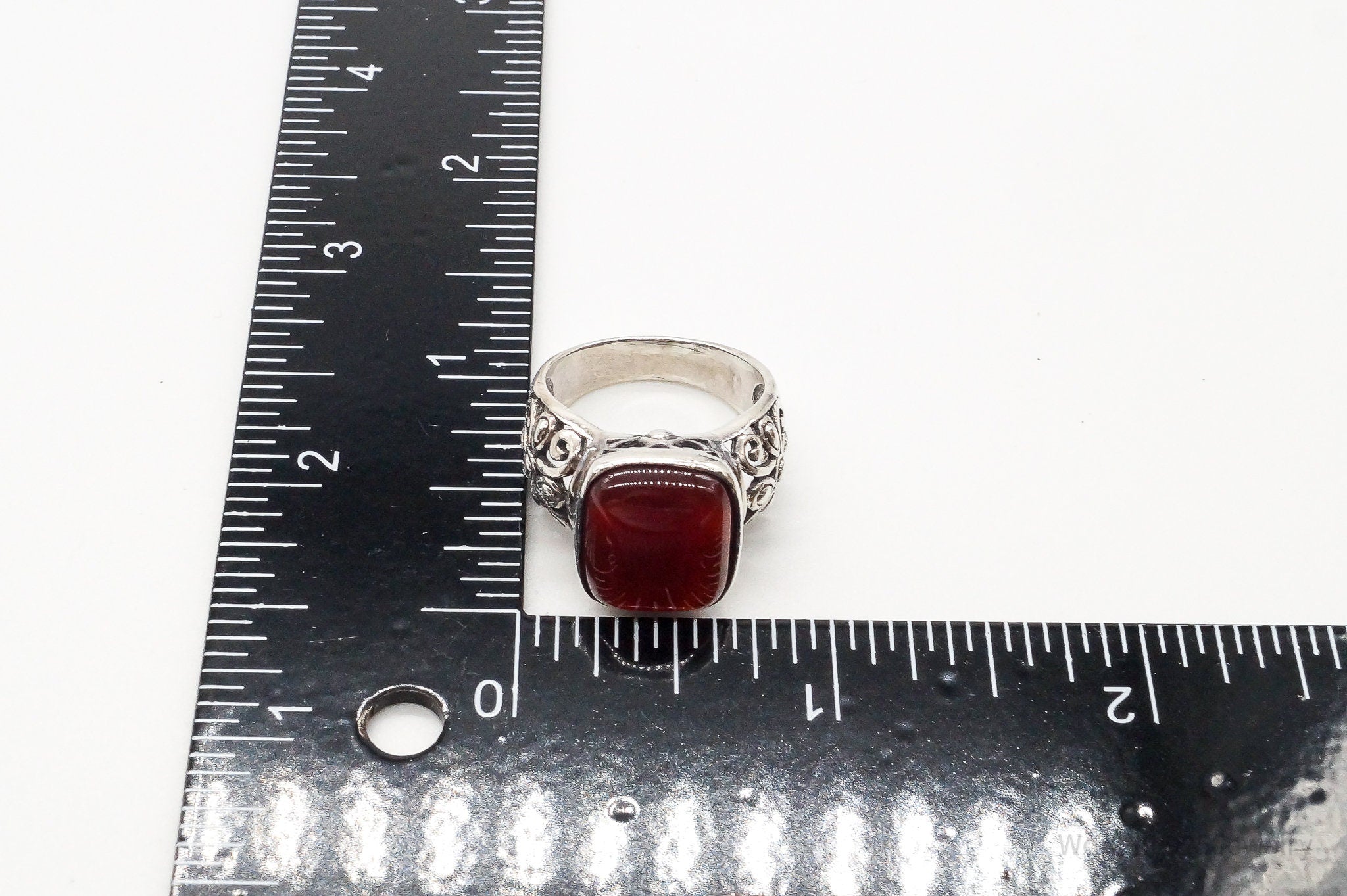 Vintage Carnelian Sterling Silver Ring - Size 8.25