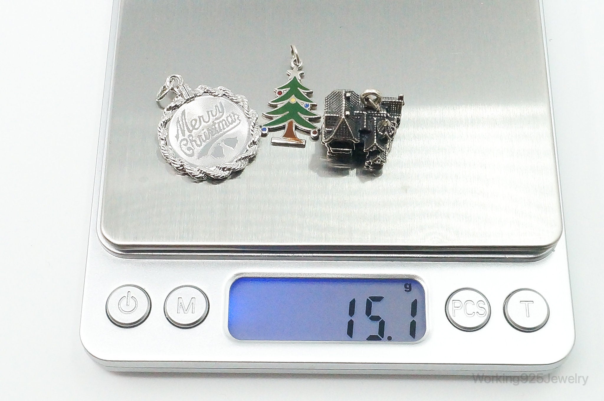 Vintage Antique Christmas Themed Sterling Silver Charms