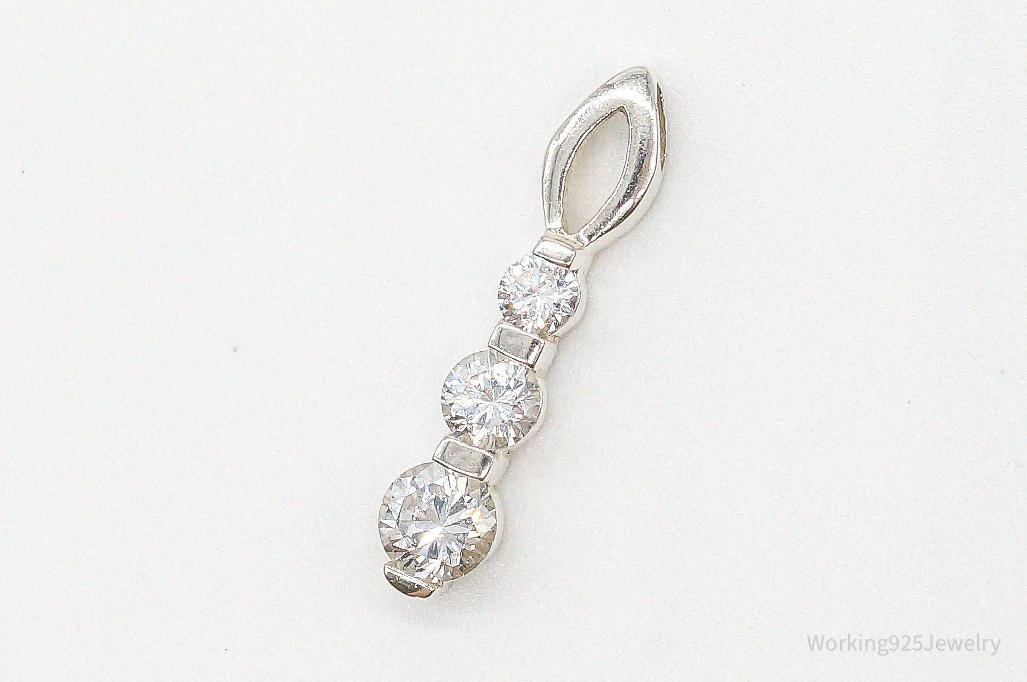 Cubic Zirconia Sterling Silver Pendant