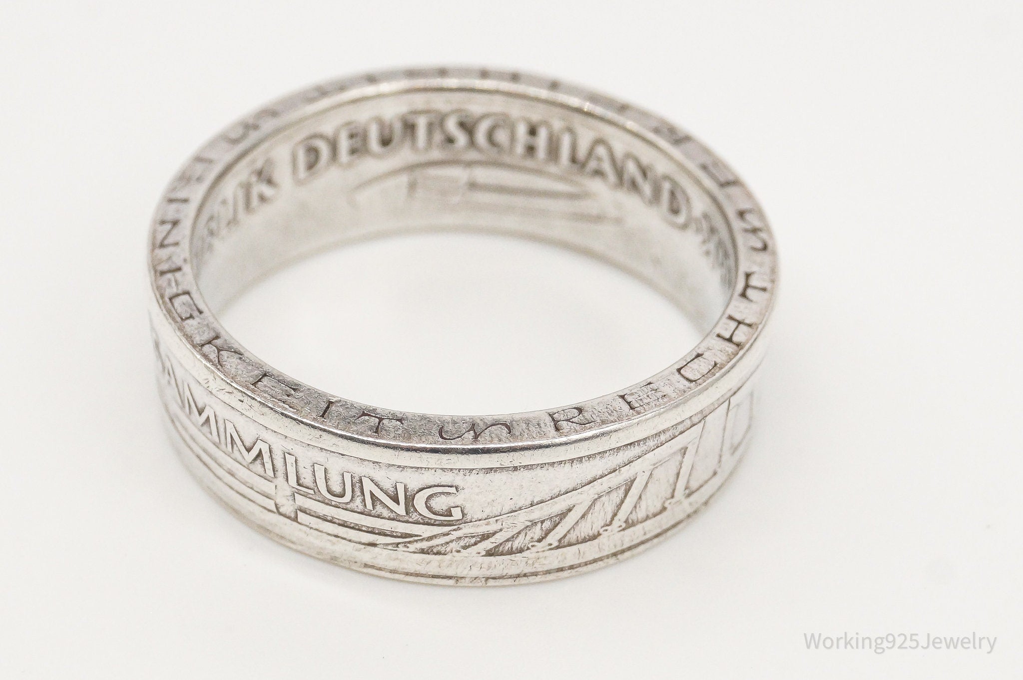 Vintage Frankfurter National Assembly 5 Mark Silver Coin Ring - Size 12.25