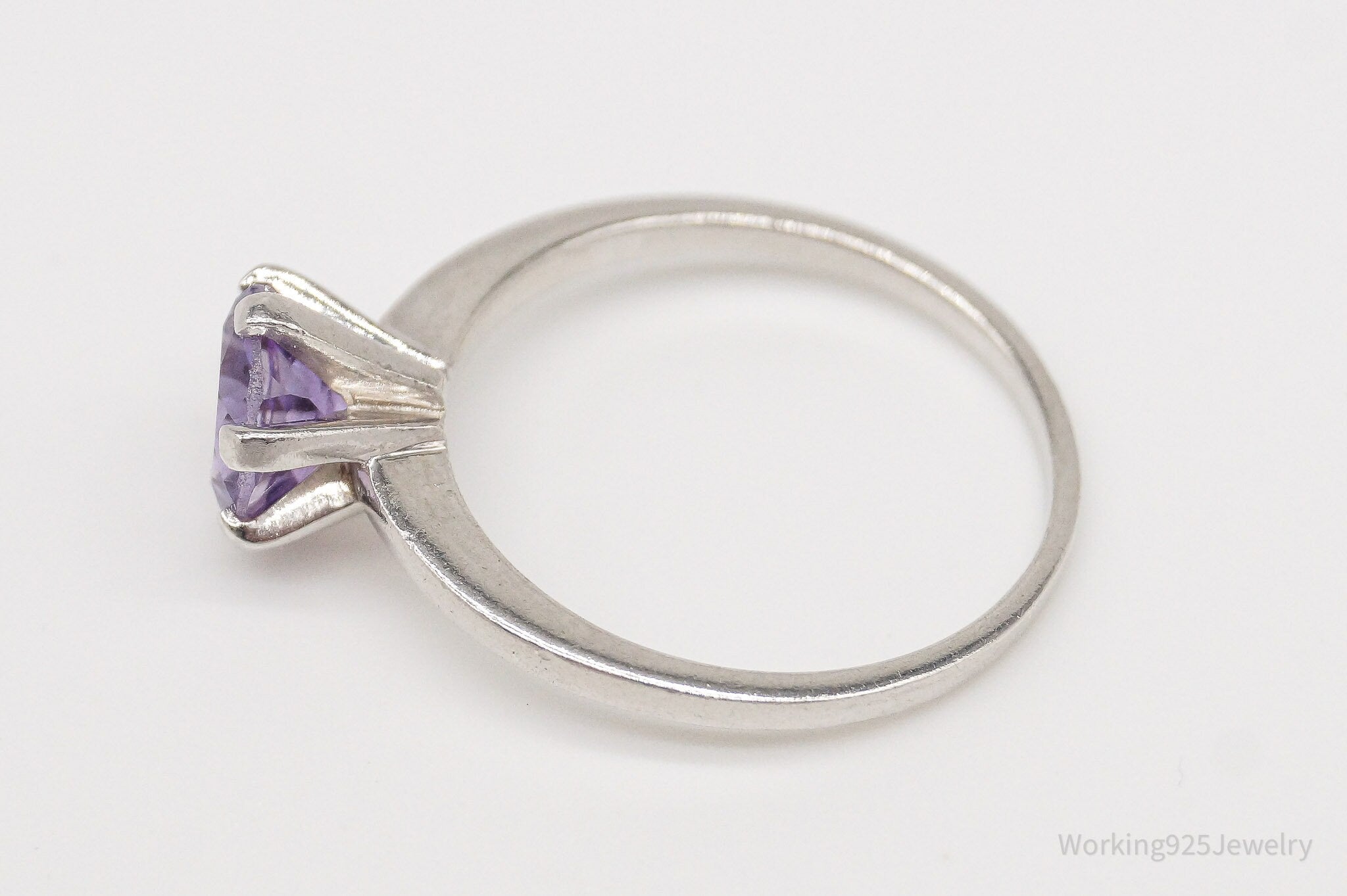 Vintage Amethyst Sterling Silver Ring - Size 8