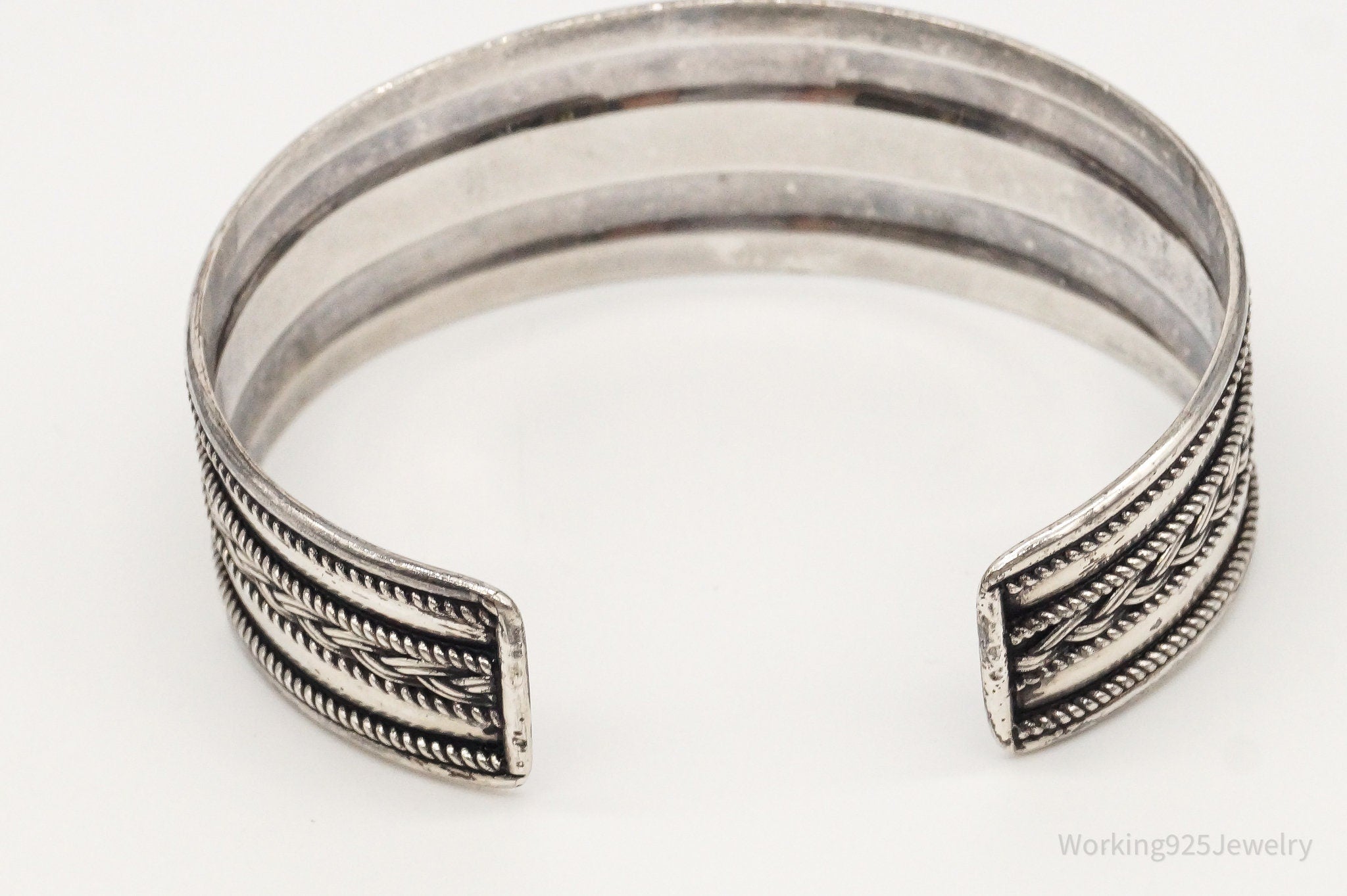 Vintage Designer BA Suarti Bali Sterling Silver Cuff Bracelet