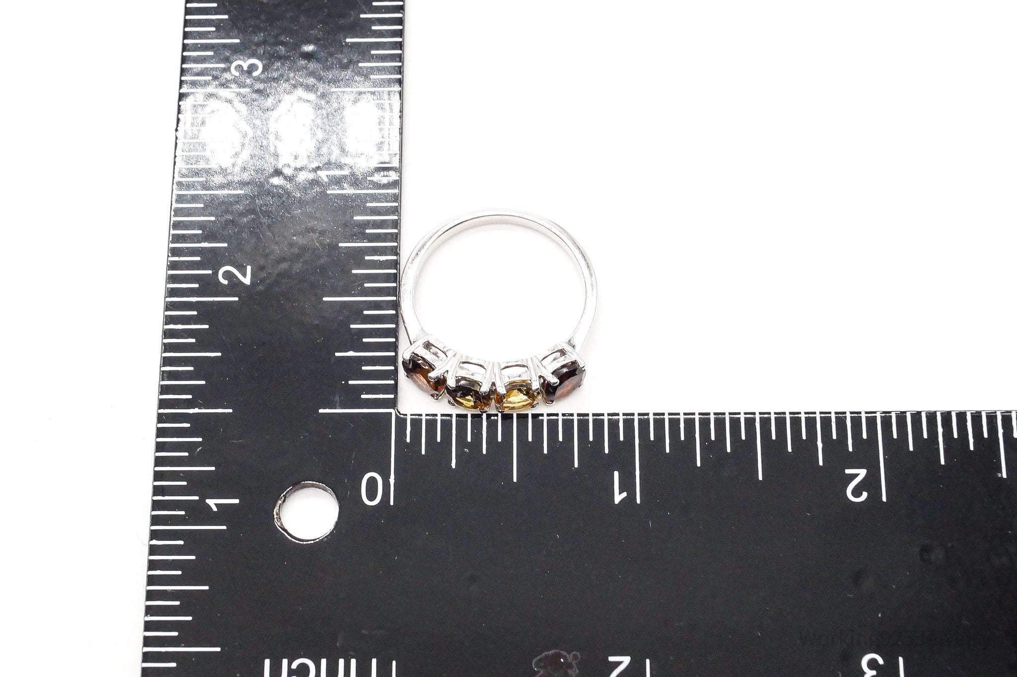 Vintage Designer TGGC Citrine Sterling Silver Ring - Size 8