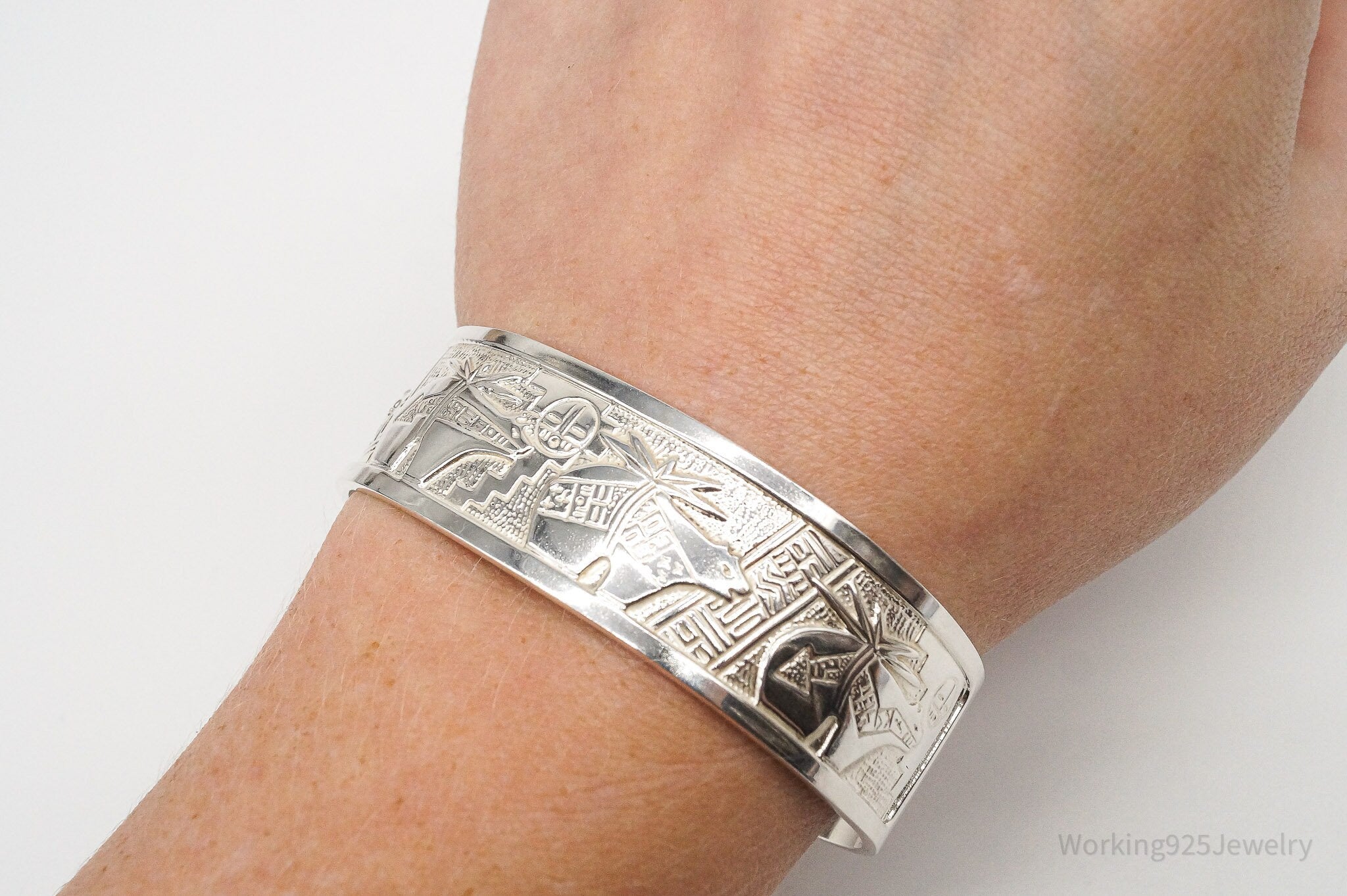 Vintage Carolyn Pollack Relios RMT Storyteller Sterling Silver Bracelet