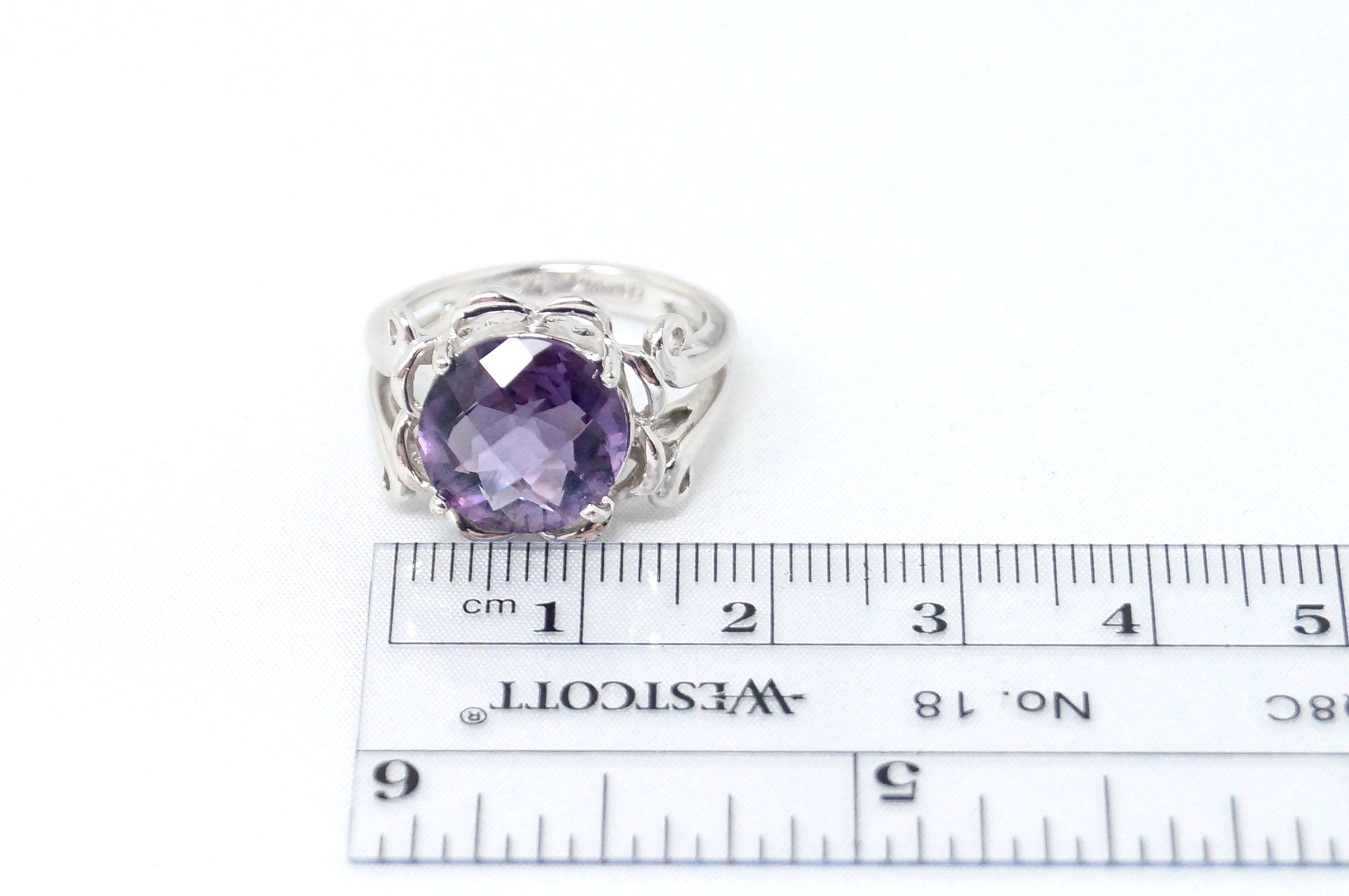 Vintage BADAVICI Roaring Twenties Style Amethyst Ring SS- Size 6