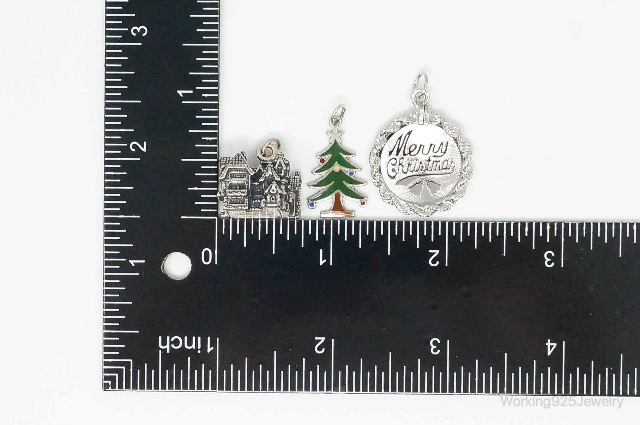 Vintage Antique Christmas Themed Sterling Silver Charms