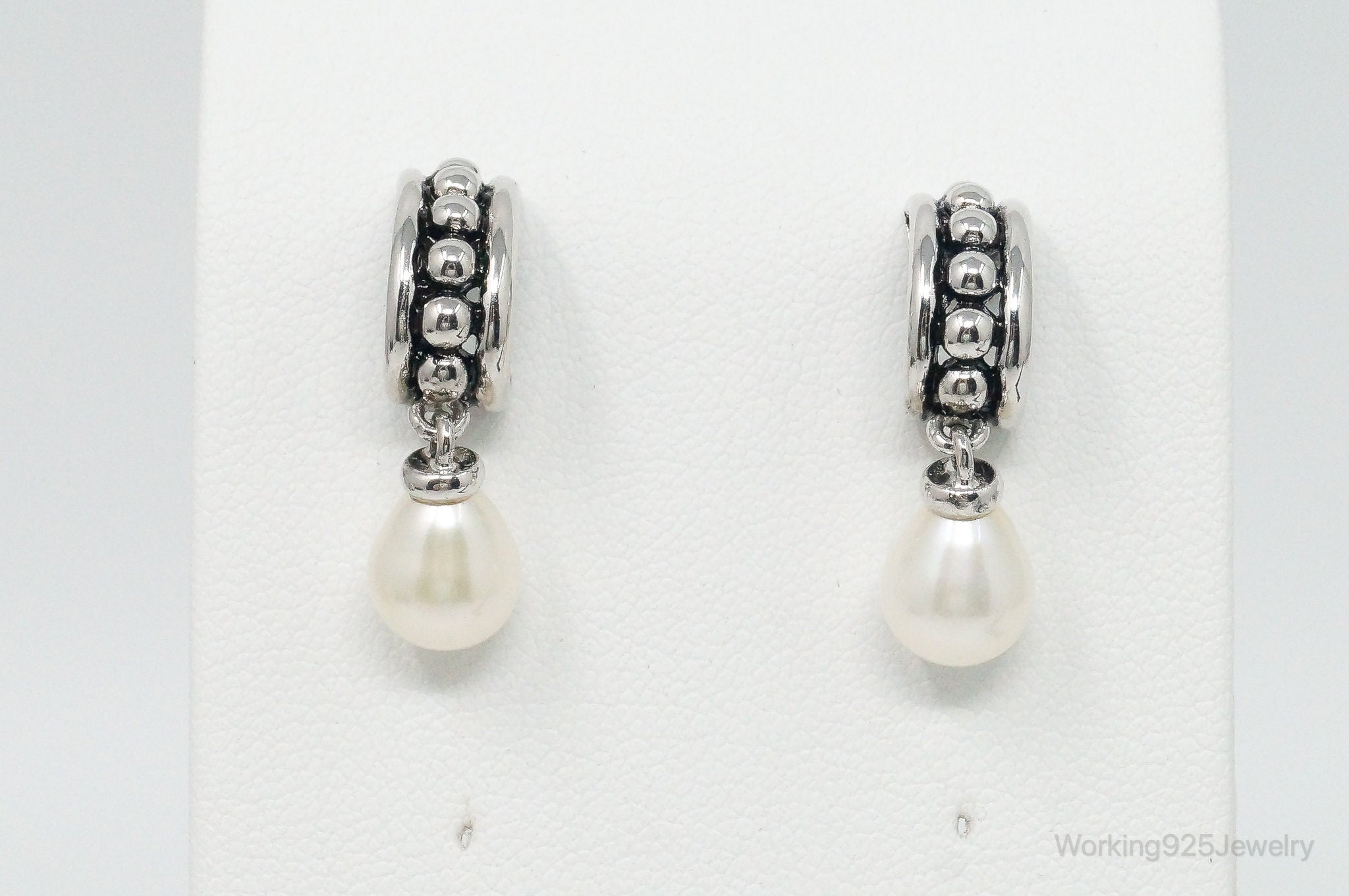 Designer Pearl Sterling Silver Earrings