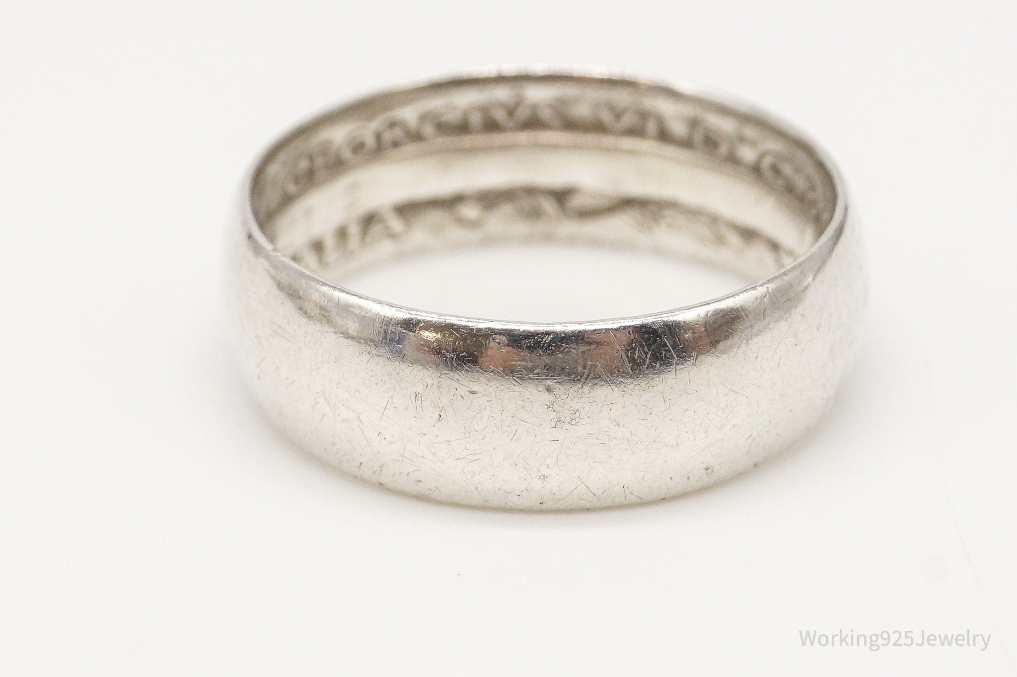 Vintage Australia Coin Silver Ring - Size 9.25