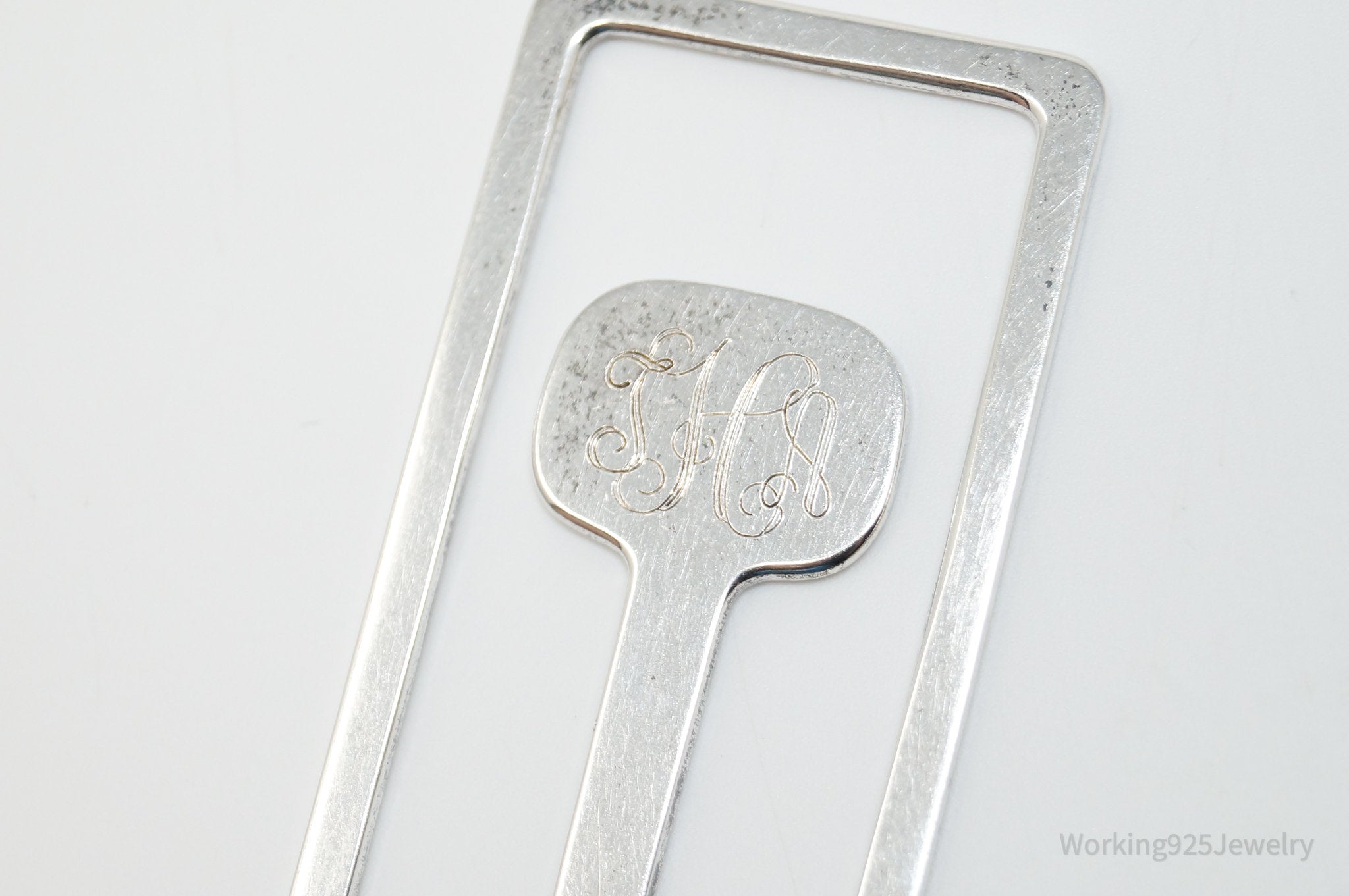 RARE Vintage James Avery Modern Initial Engraved Sterling Silver Money Clip