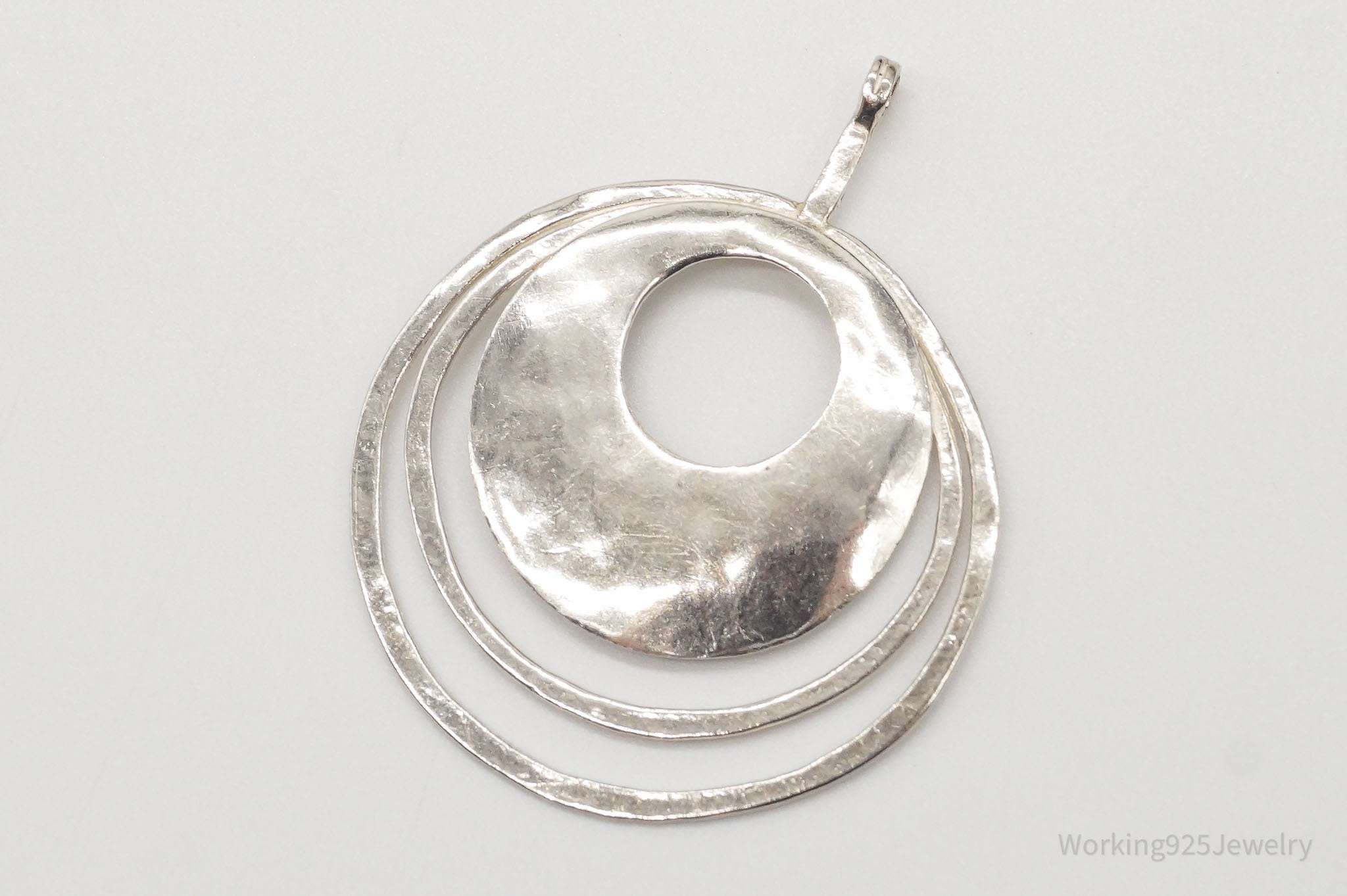 Retired Silpada Hammered Rings Sterling Silver Necklace Pendant