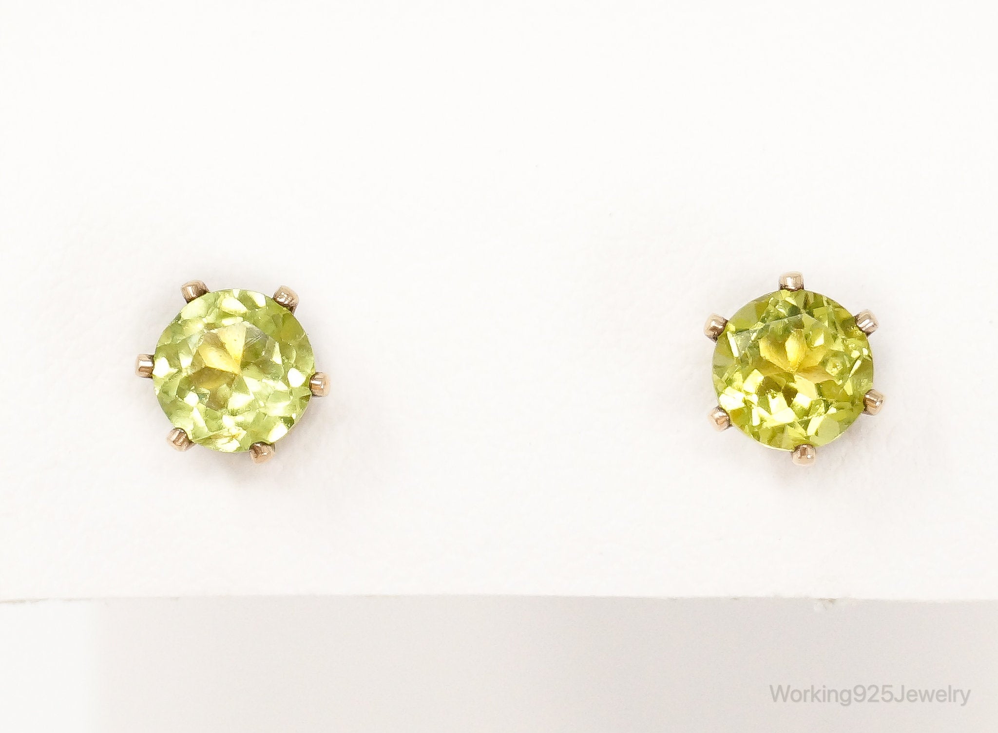 Peridot 14K Yellow Gold Filled Post Earrings