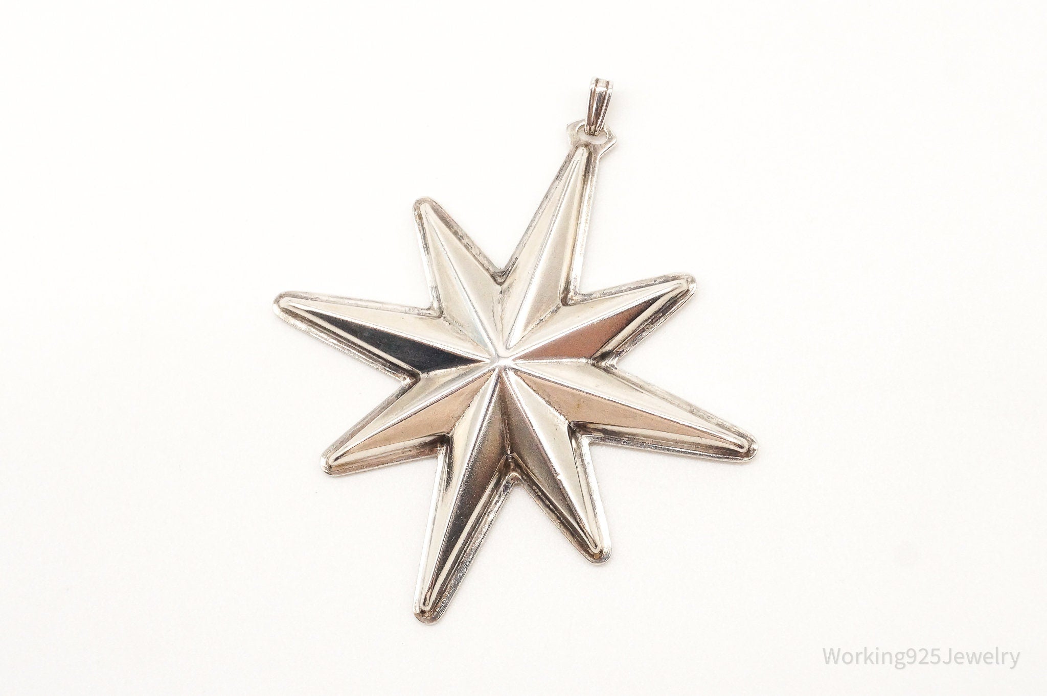 Vintage 1976 Reed & Barton Christmas Star Sterling Silver Tree Ornament