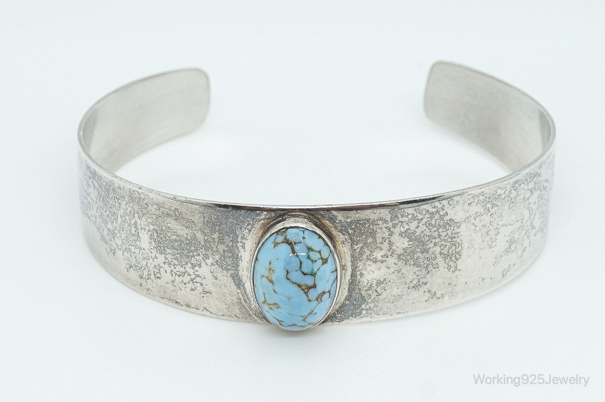 Vintage Designer Danecraft Turquoise Sterling Silver Cuff Bracelet