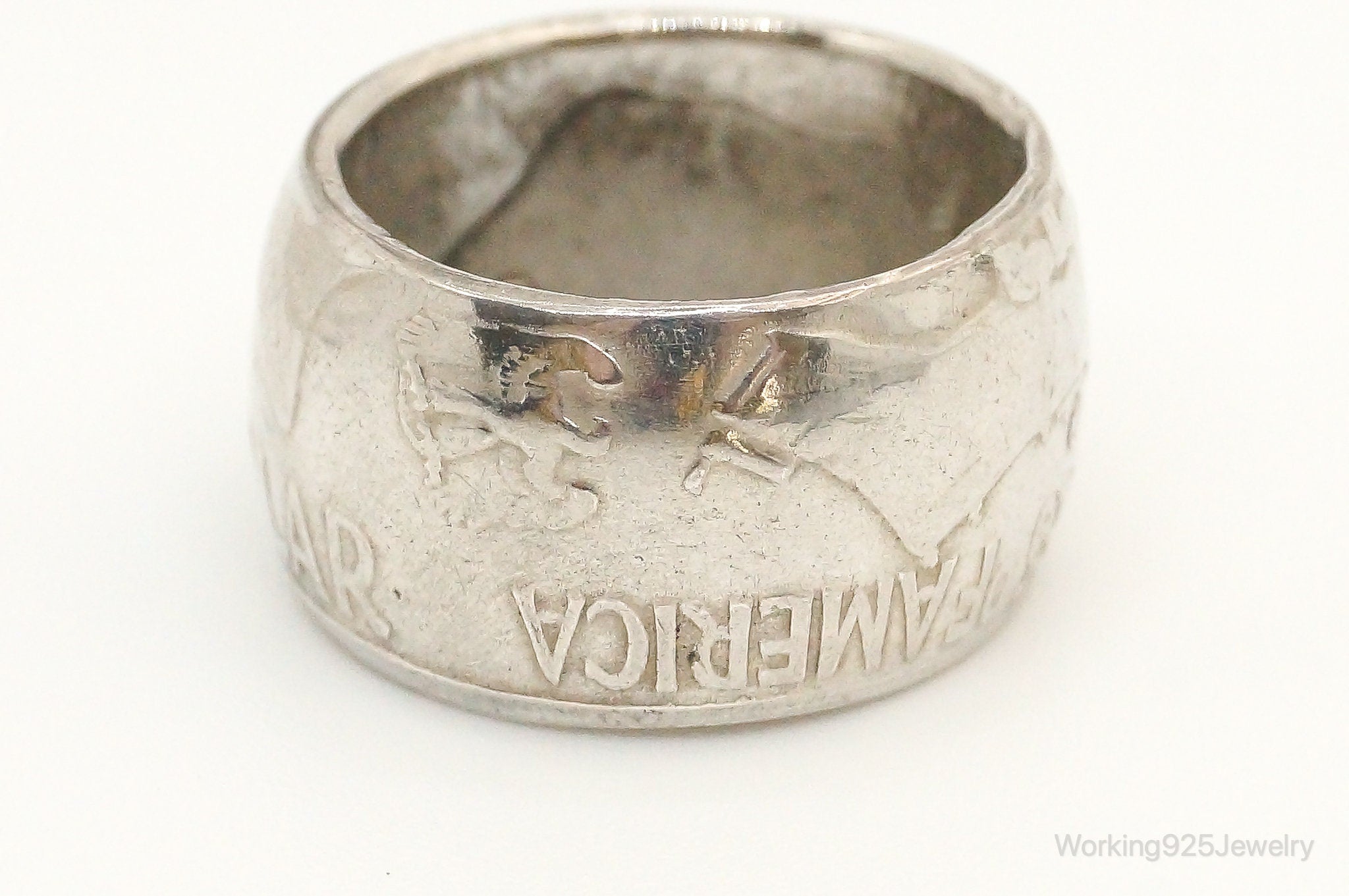 Vintage 1958 Half Dollar Silver Ring - Size 5