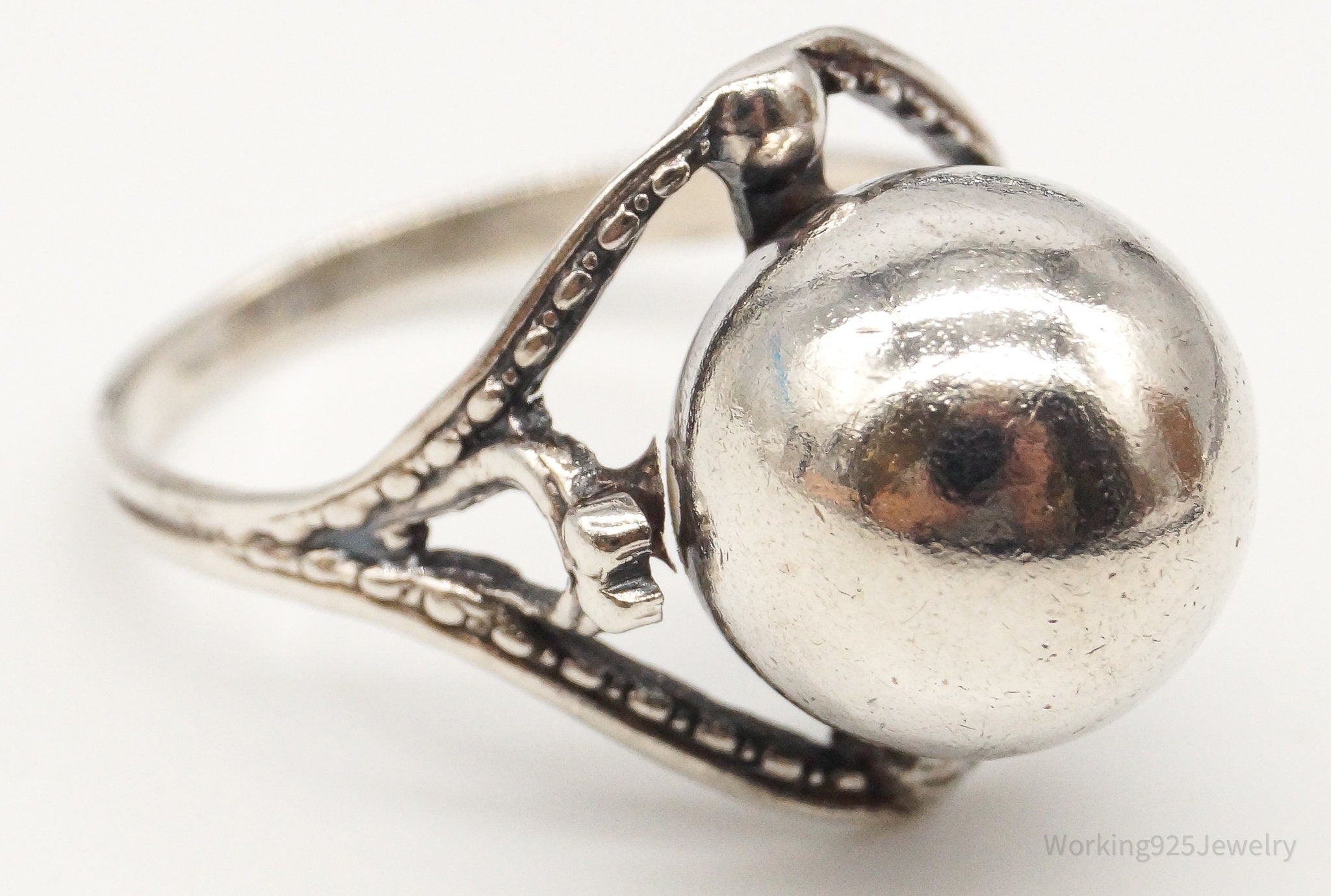 Antique Dome Sterling Silver Ring - Size 6.75