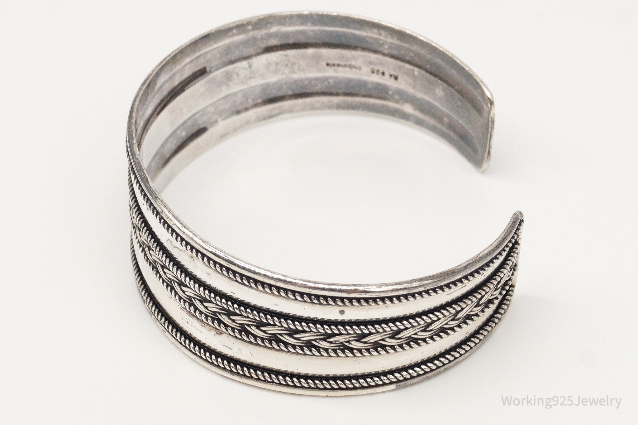 Vintage Designer BA Suarti Bali Sterling Silver Cuff Bracelet