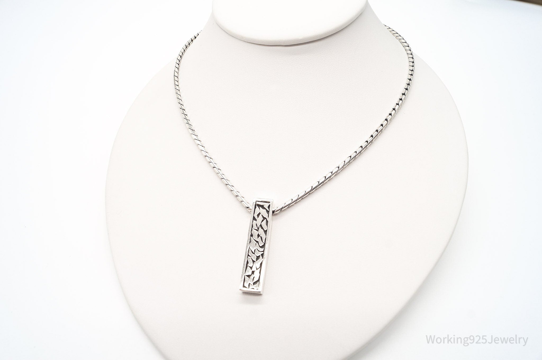 Vintage Bali Style Chain Sterling Silver Necklace