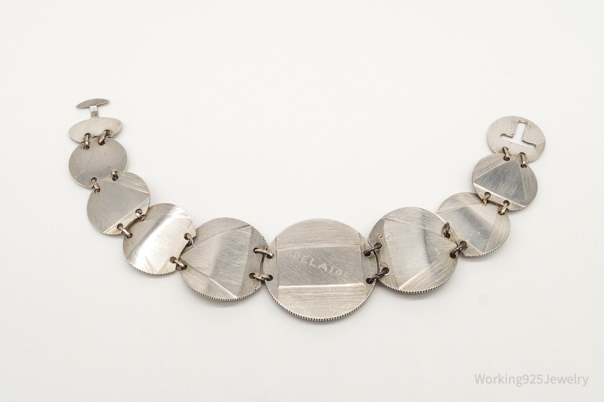 Vintage "Adelaide" Name Coins Silver Bracelet