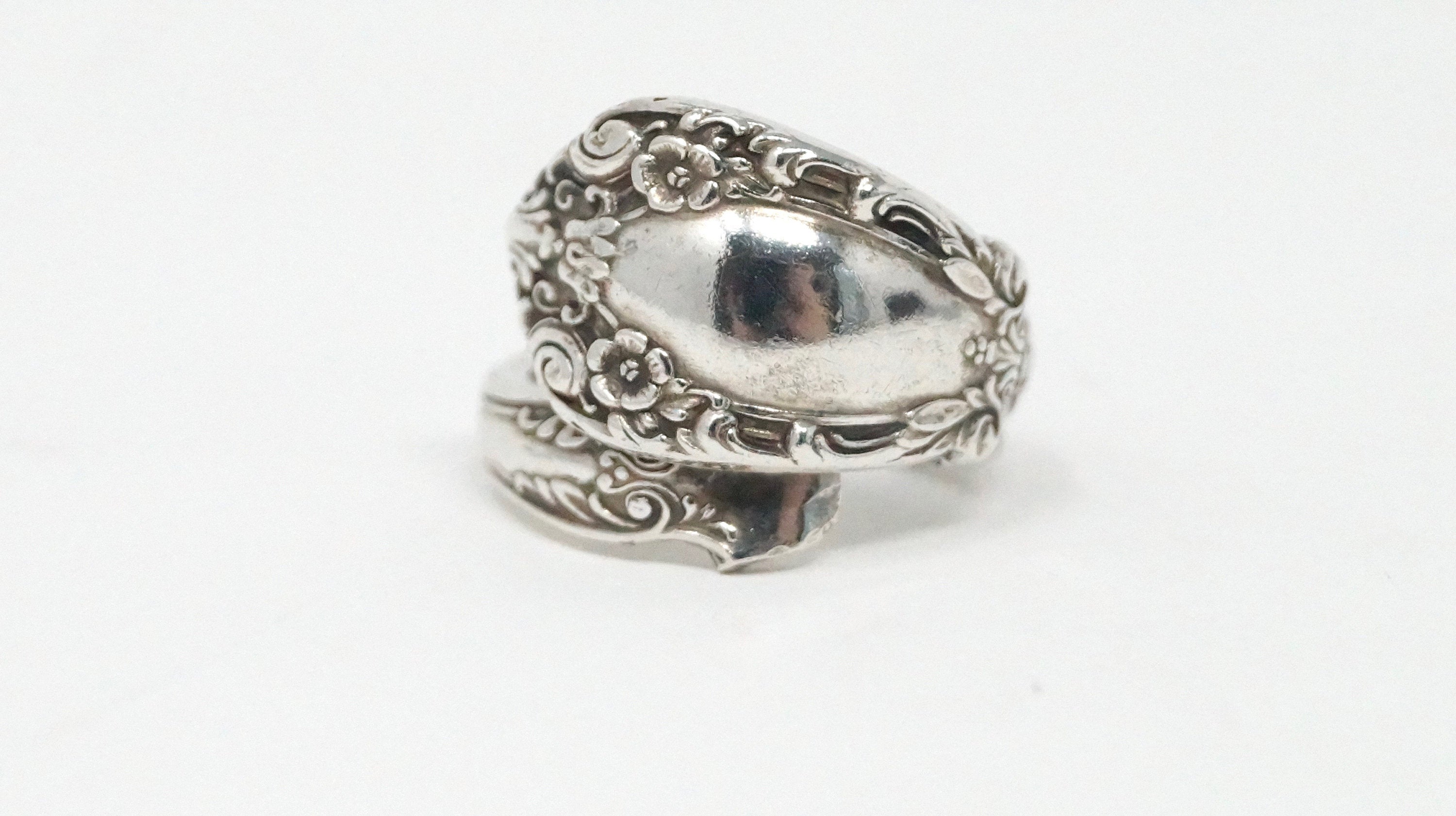 Vintage Alvin Prince Eugene Spoon Wrap Sterling Silver Ring - Size 5 1/2 -