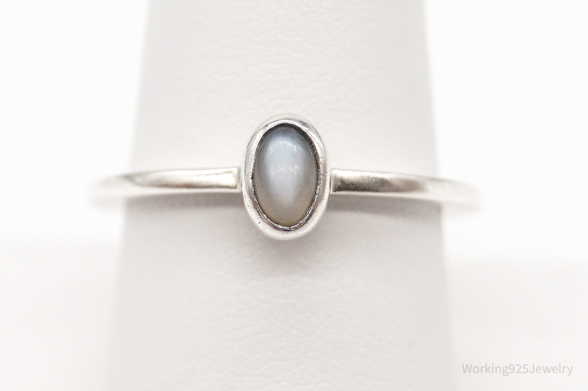 Vintage Gray Moonstone Sterling Silver Ring - SZ 8