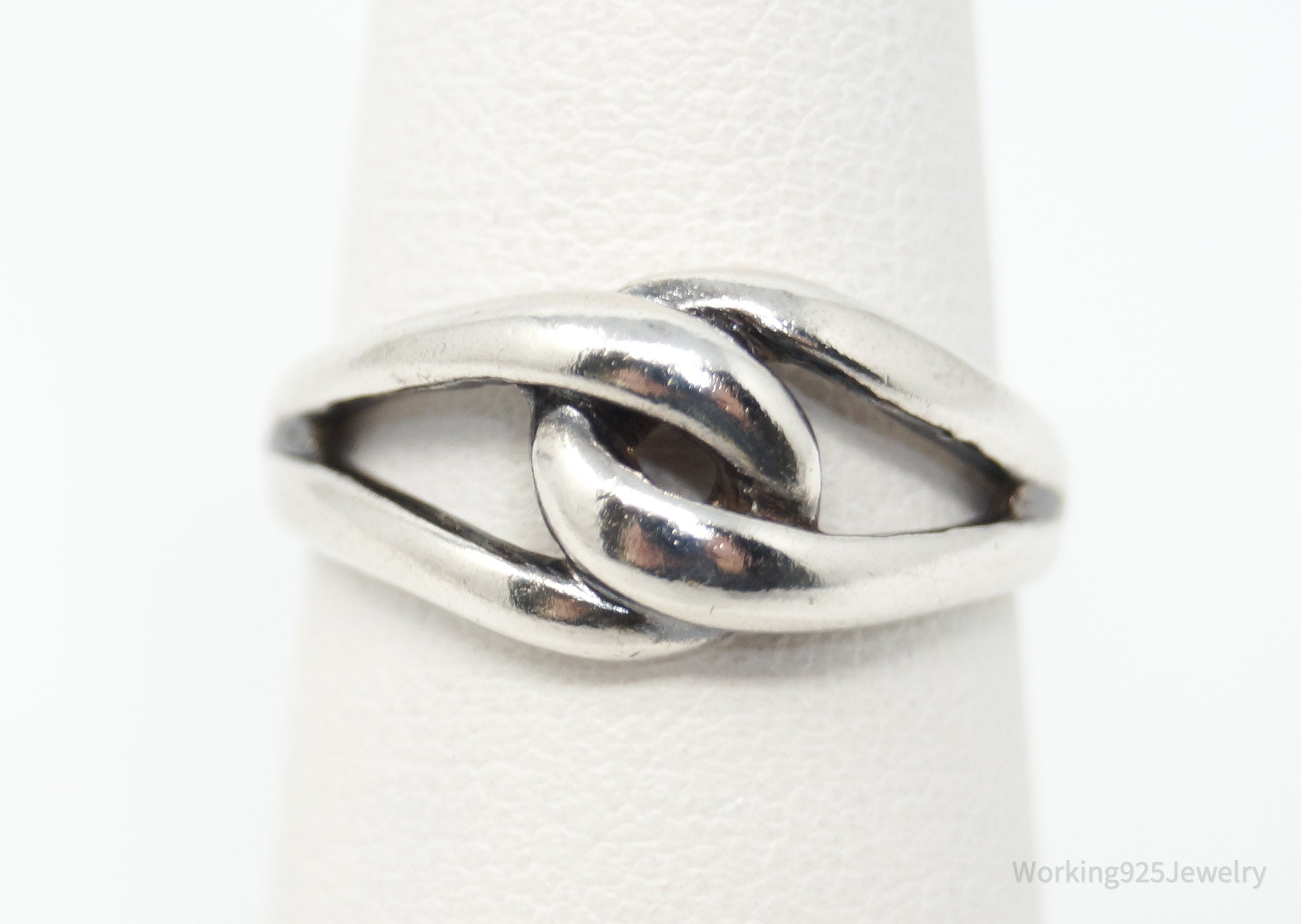 Vintage Designer BOMA Modernist Linked Sterling Silver Ring - Sz 5.75