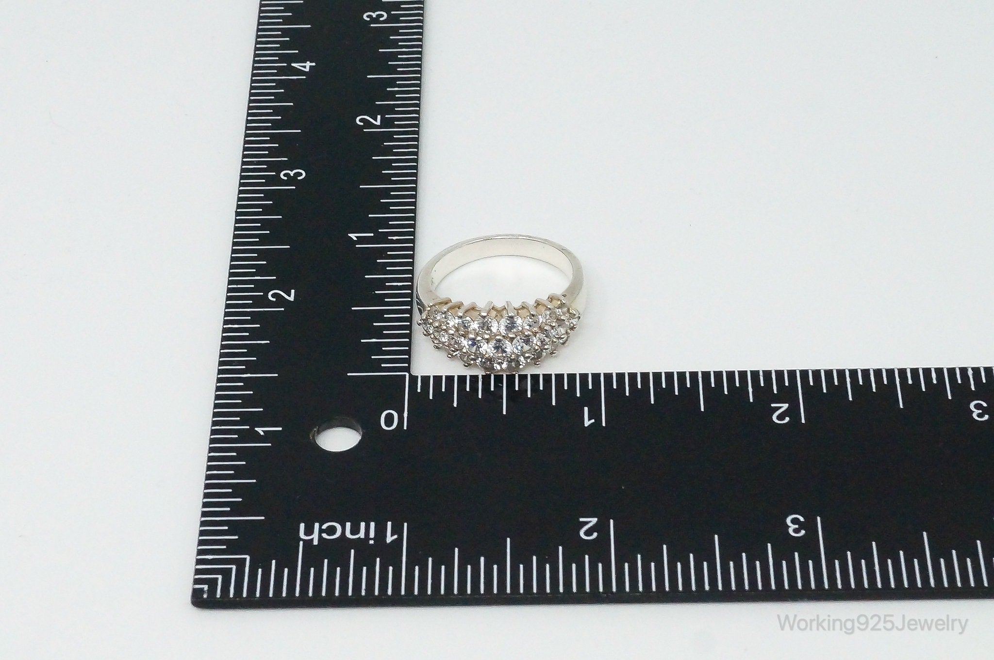 Vintage Cubic Zirconia Sterling Silver Ring Size 9