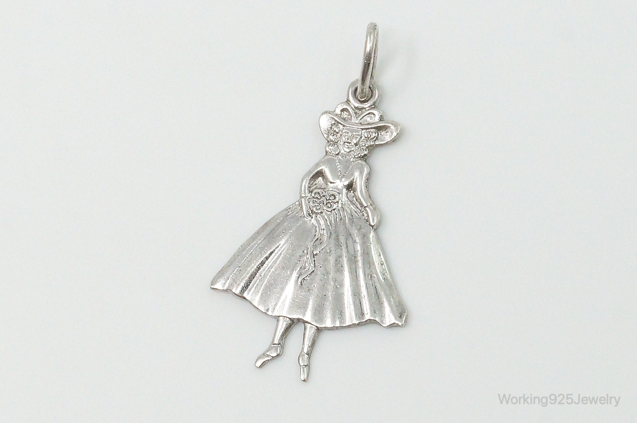 RARE Vintage Carl Art Fancy Lady In Dress & Hat Sterling Silver Charm