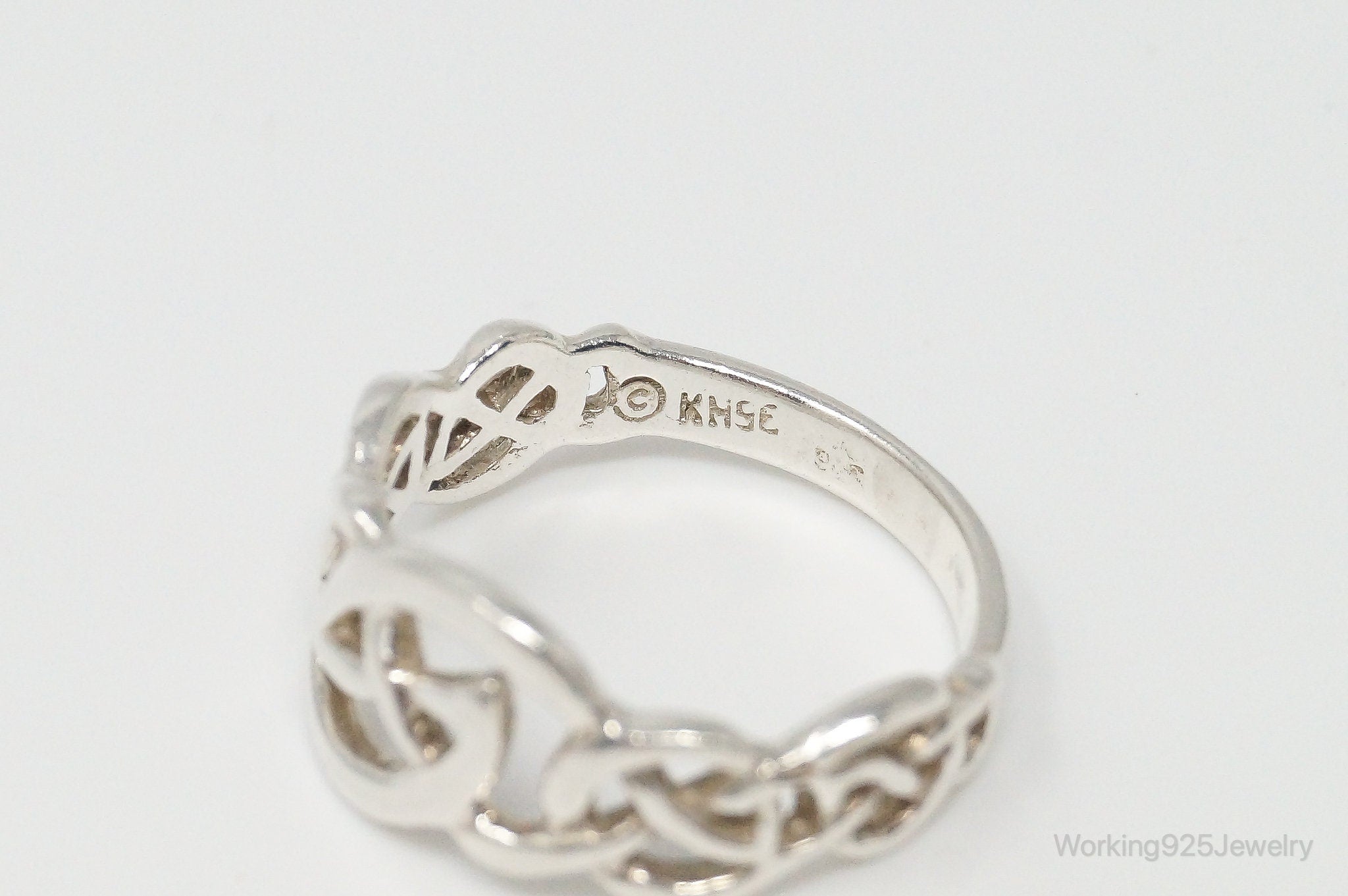 Vintage Celtic Knot Sterling Silver Ring Size 6.75