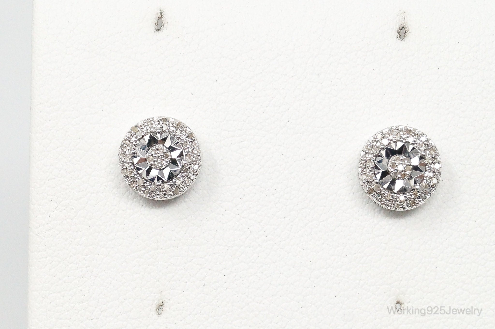 Vintage Diamond Sterling Silver Earrings